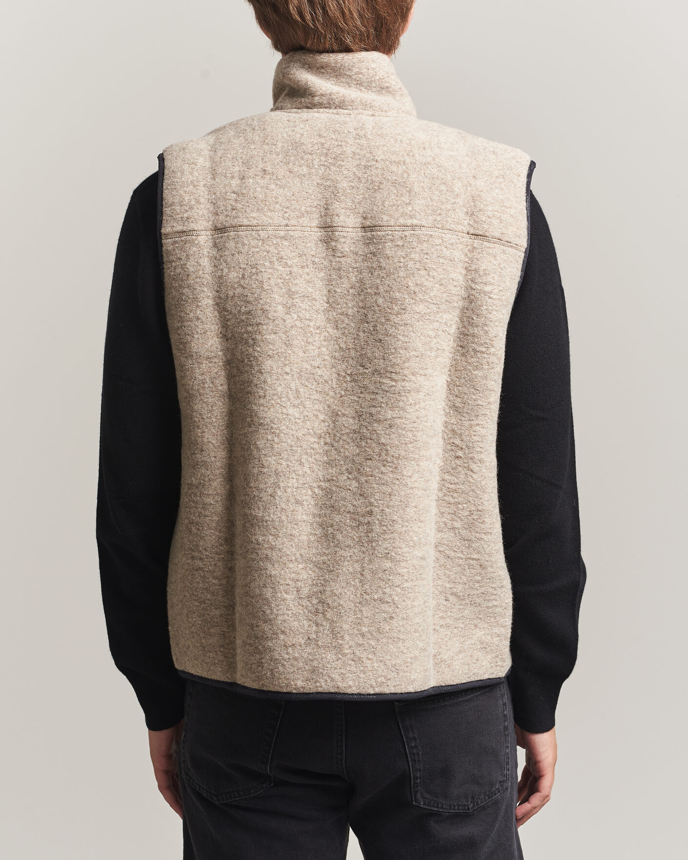 Herr | Västar | J.Lindeberg | Duncan Wool Fleece Vest Moonbeam