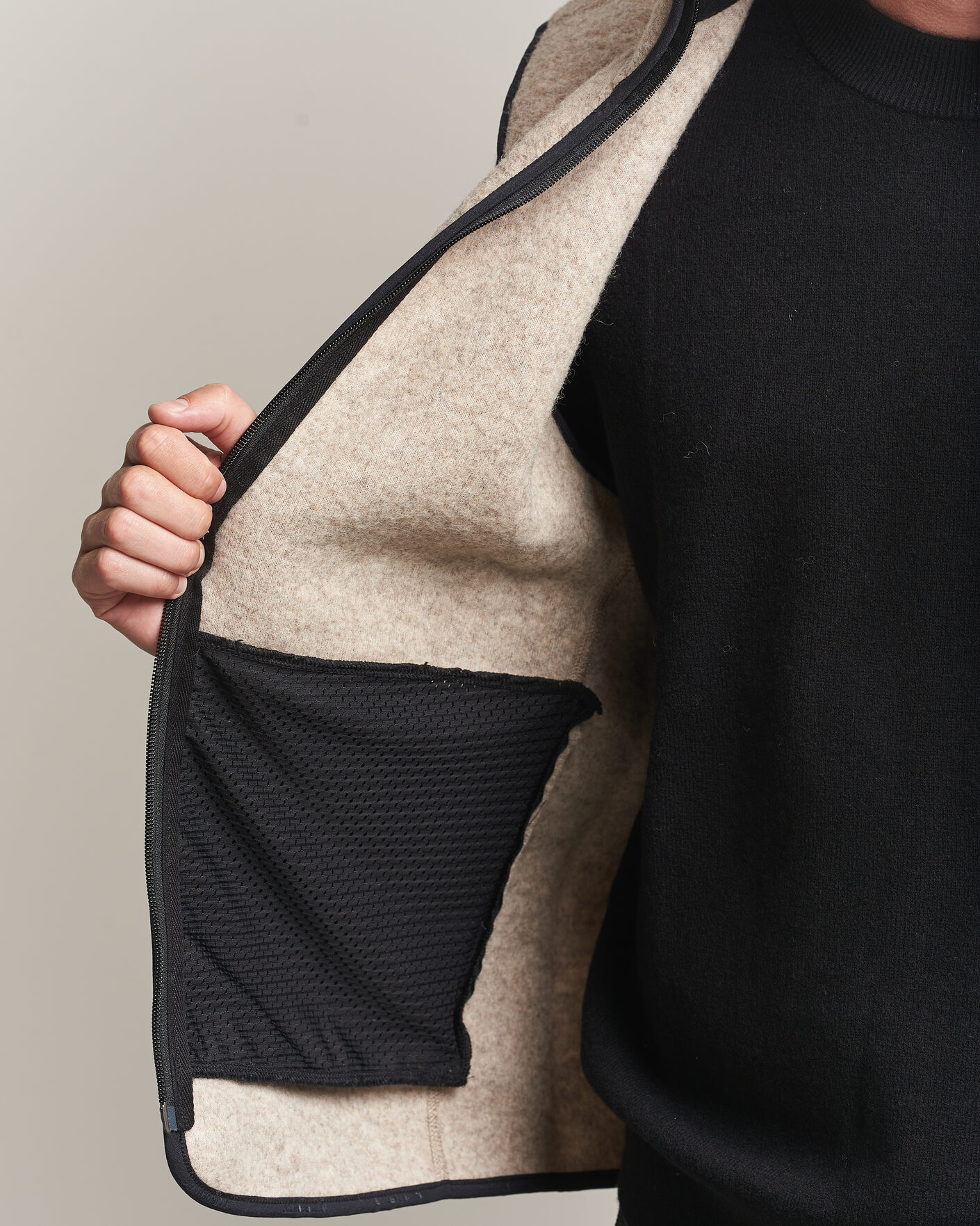 Herr | Västar | J.Lindeberg | Duncan Wool Fleece Vest Moonbeam