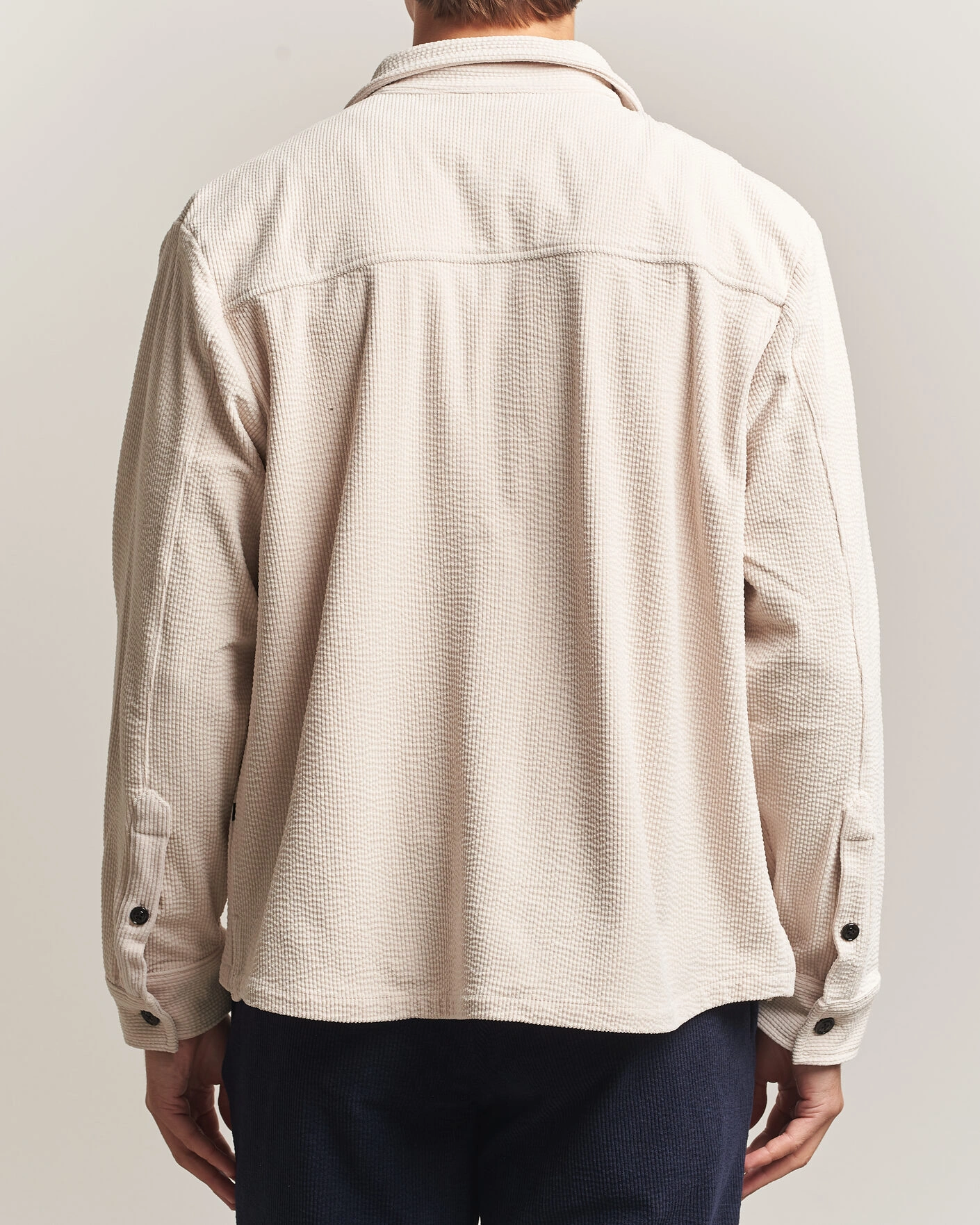 Herr | Skjortor | J.Lindeberg | Finnigan Drape Cord Overshirt Moonbeam