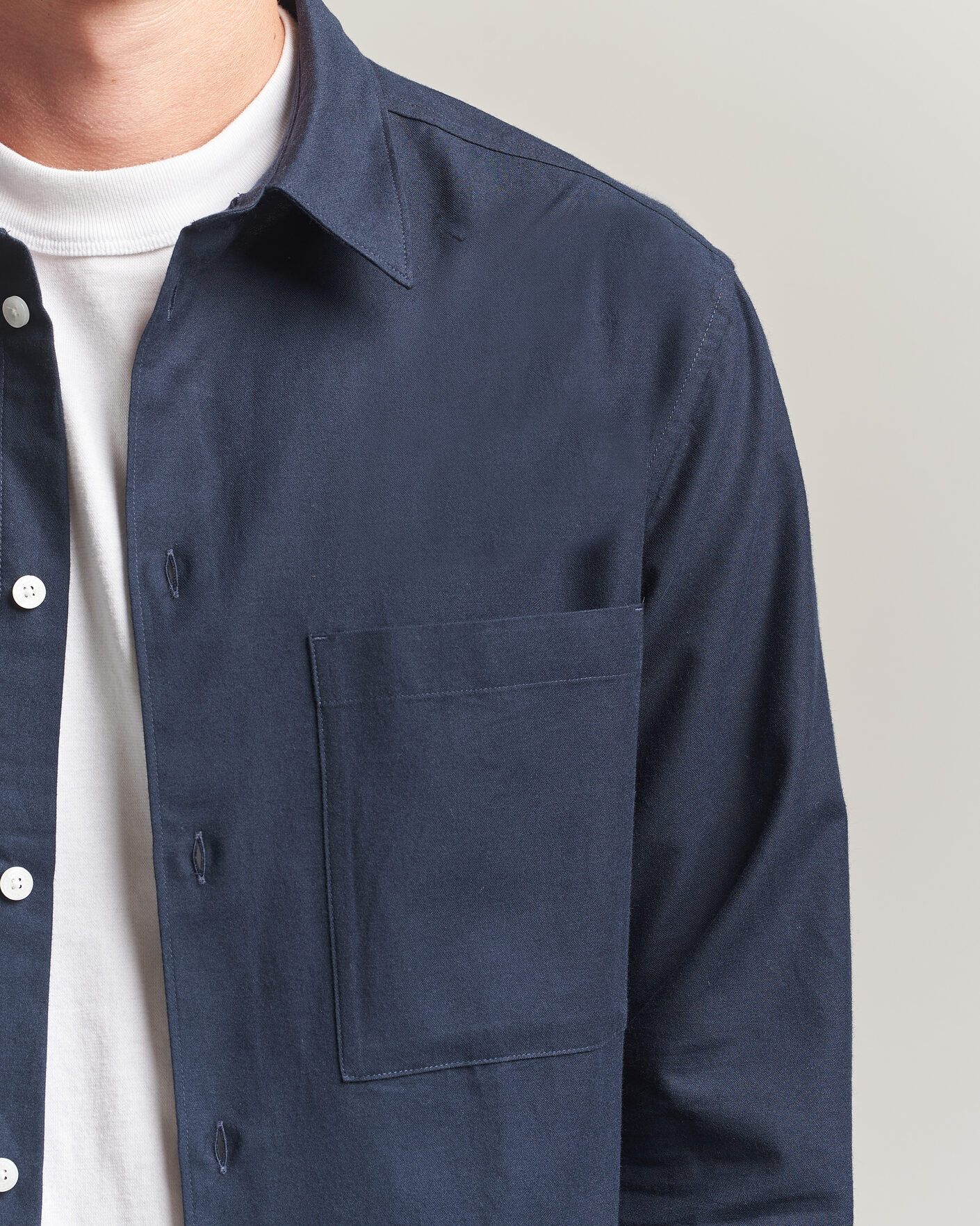 Herr | Skjortor | J.Lindeberg | Marlon Flannel Shirt JL Navy