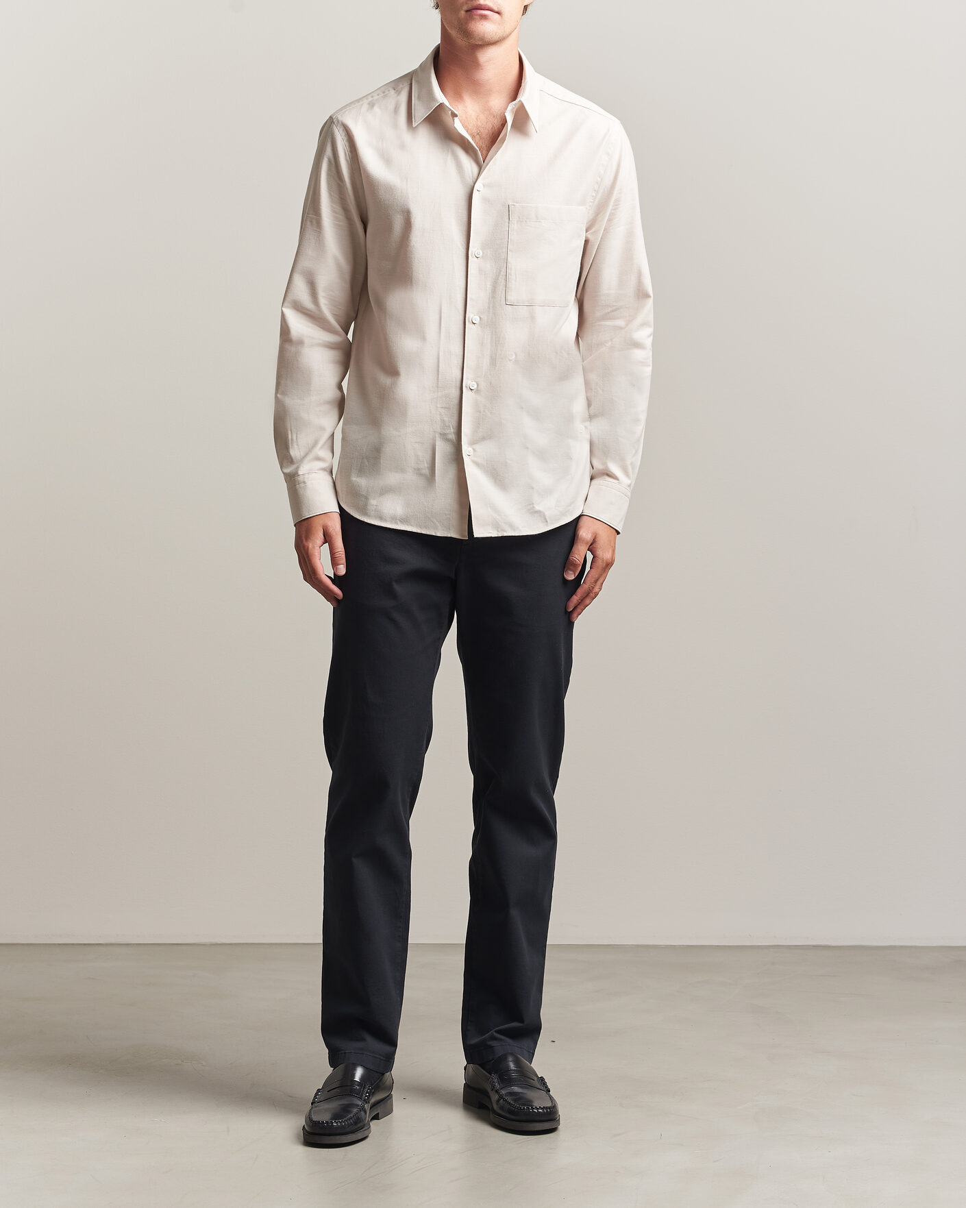 Herr | Skjortor | J.Lindeberg | Marlon Flannel Shirt Moonbeam