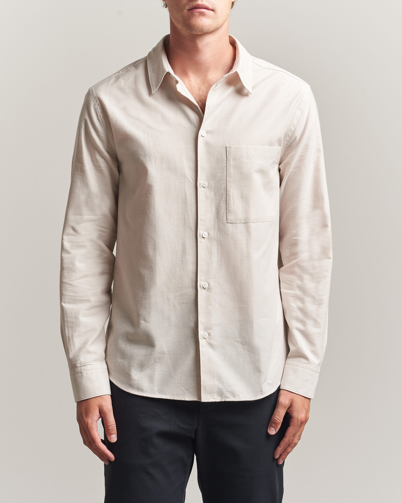 Herr | Skjortor | J.Lindeberg | Marlon Flannel Shirt Moonbeam