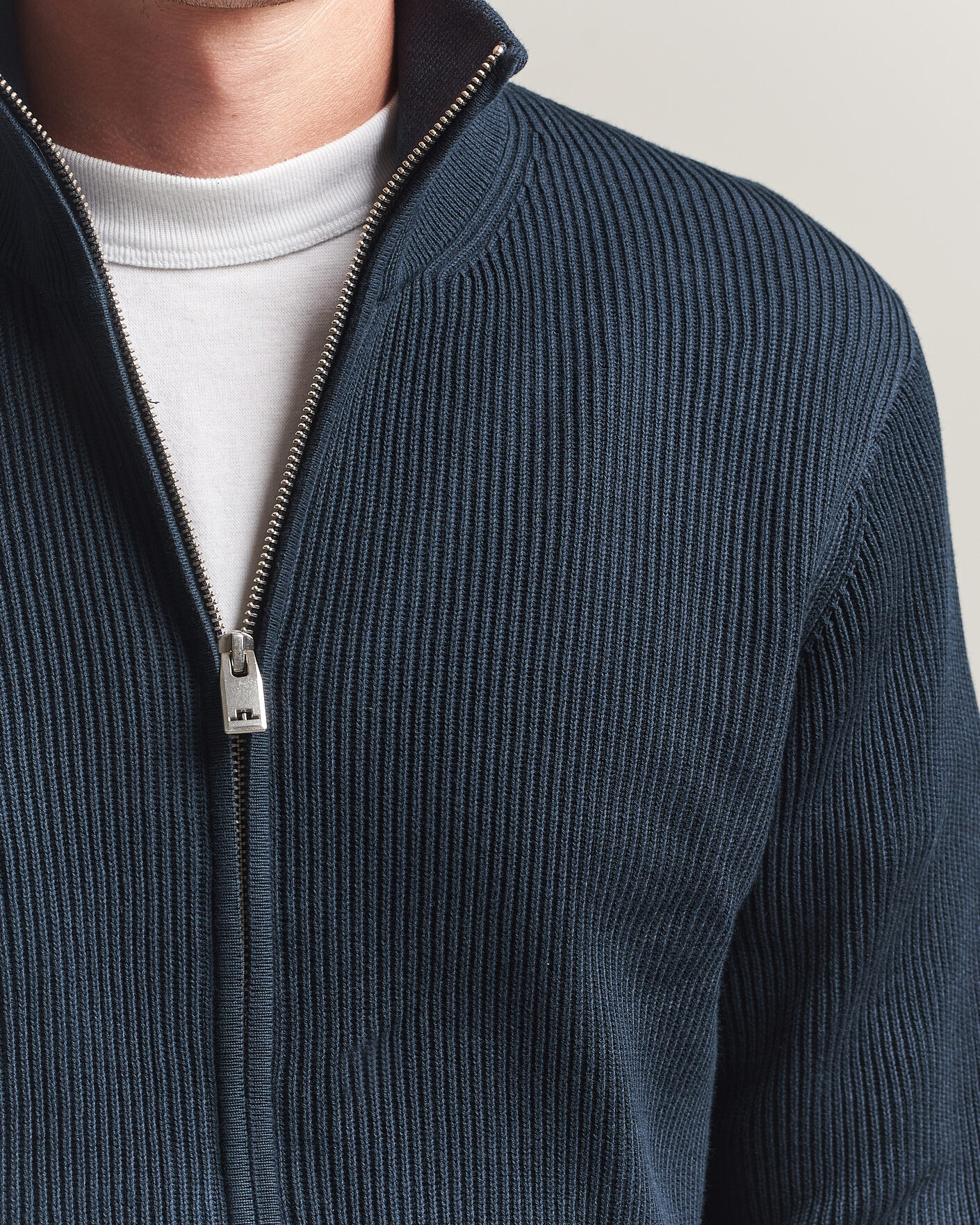 Herr | Tröjor | J.Lindeberg | Alexis Cotton Full Zip JL Navy