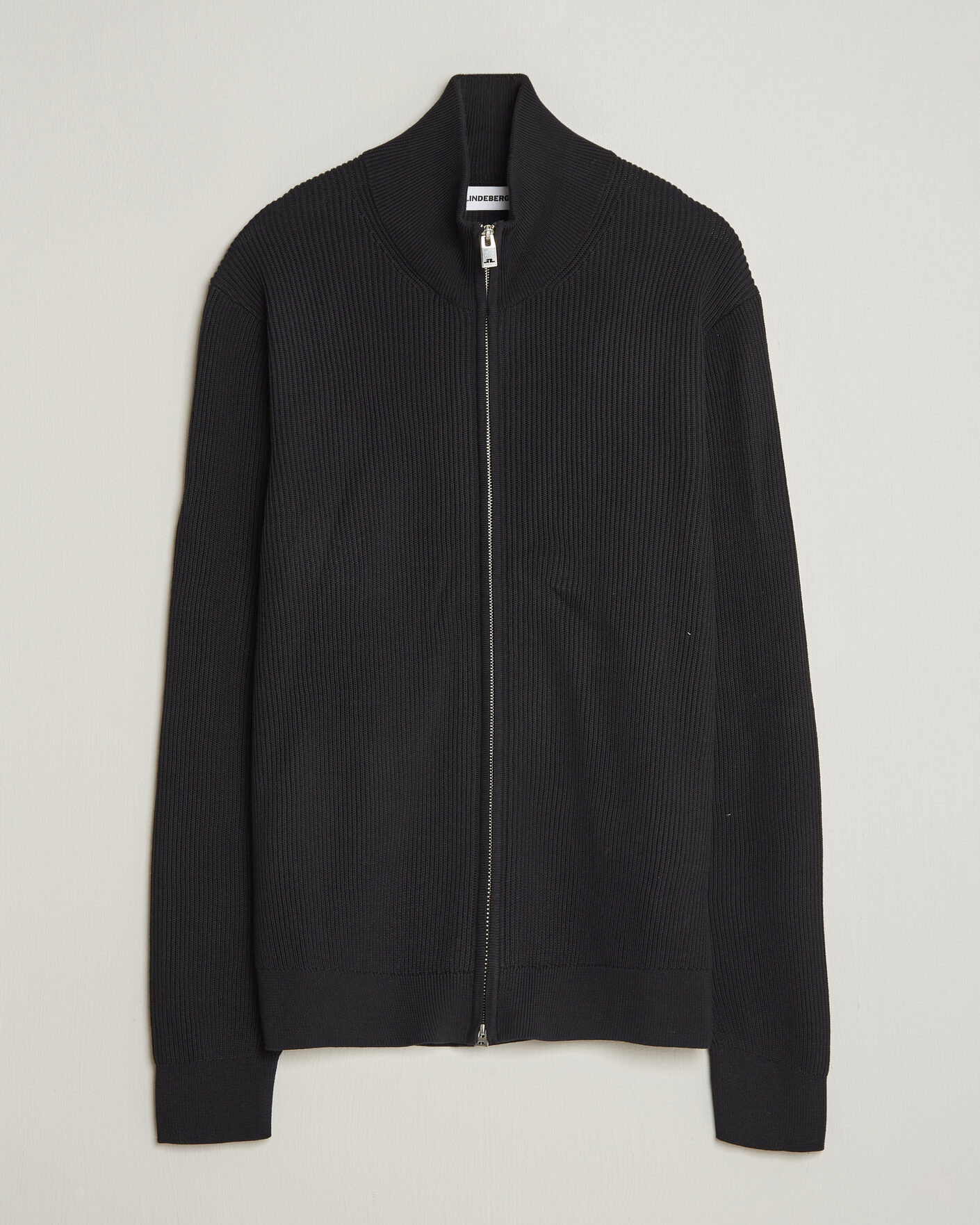 Herr | Tröjor | J.Lindeberg | Alexis Cotton Full Zip Black