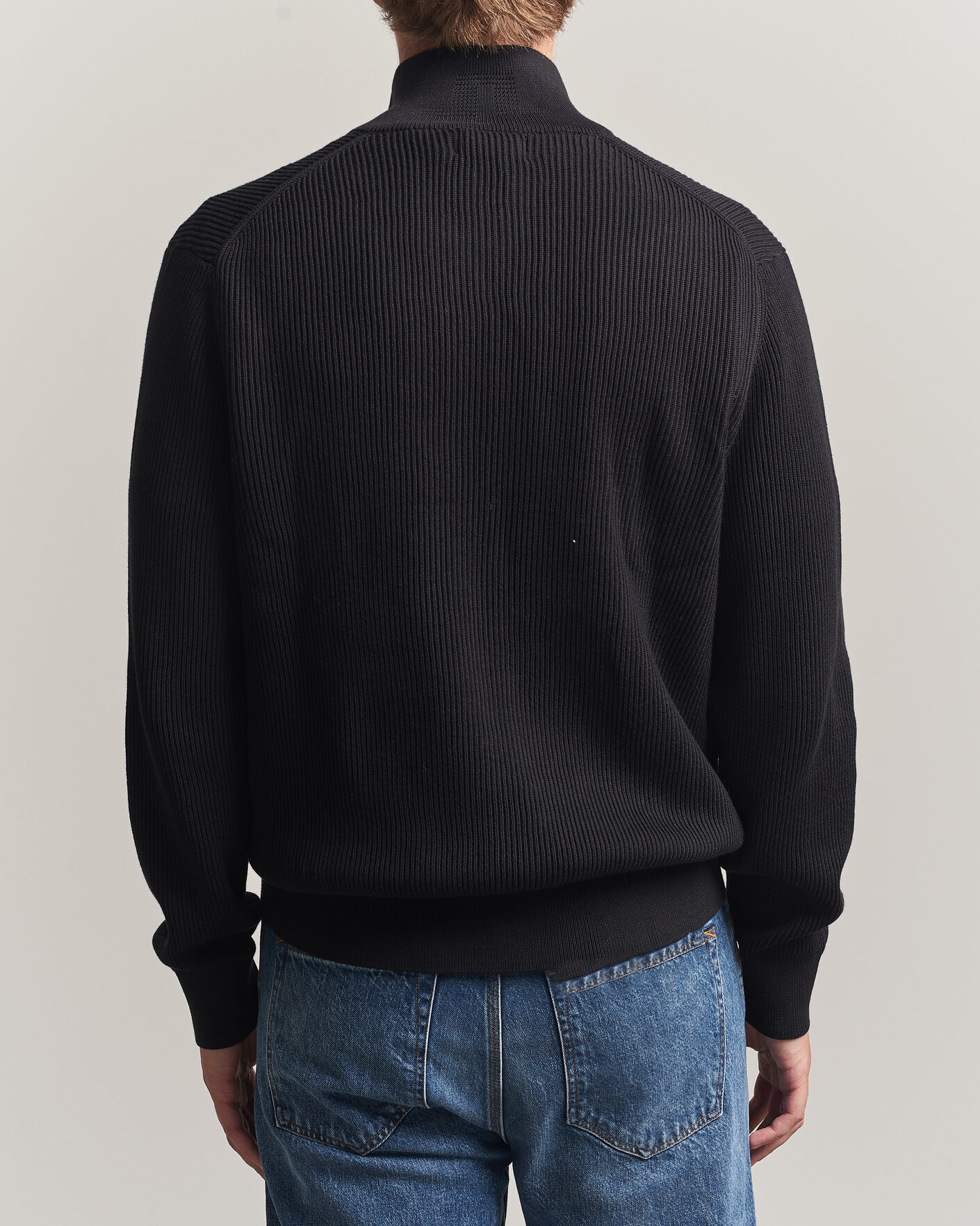 Herr | Tröjor | J.Lindeberg | Alexis Cotton Full Zip Black