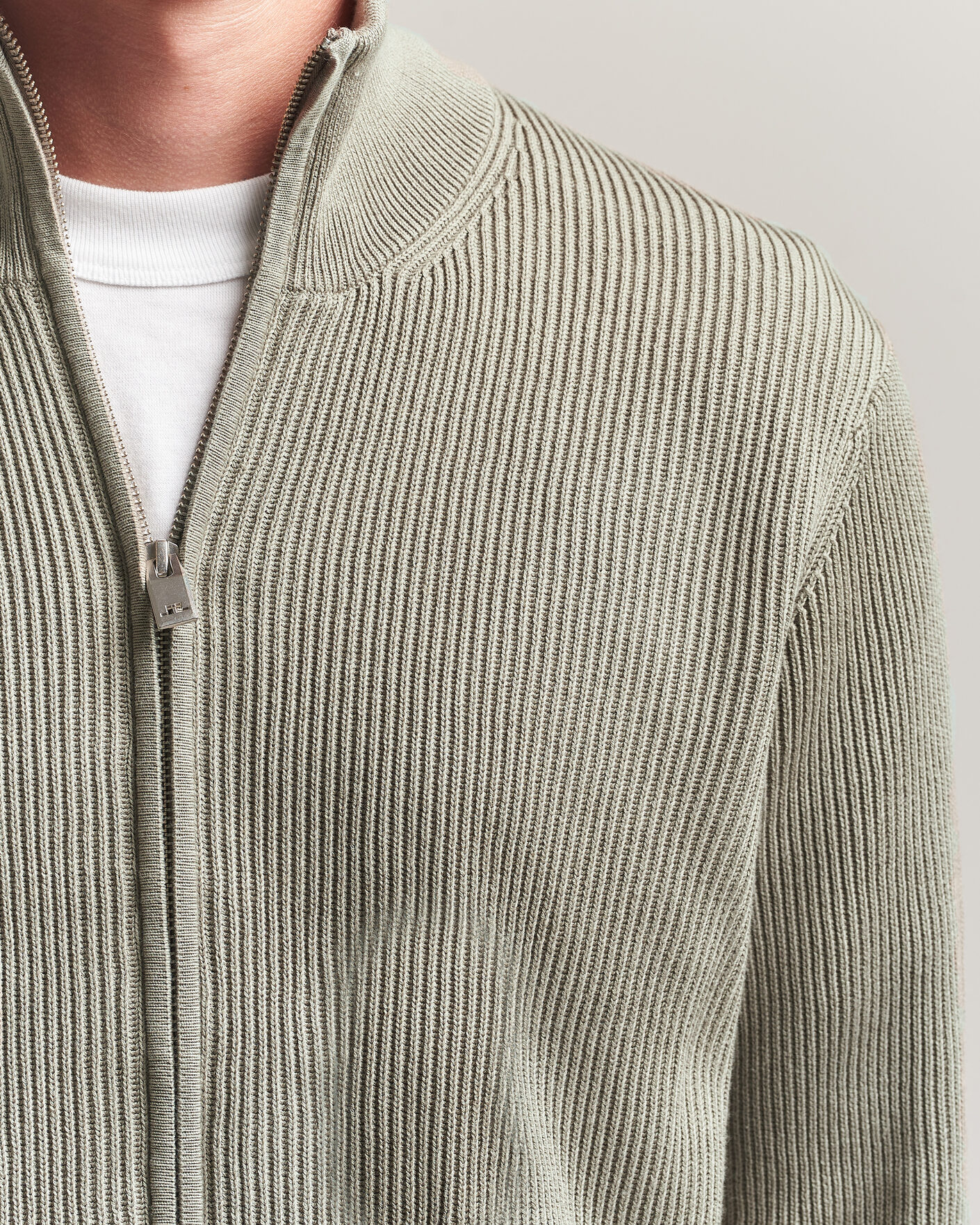 Herr | Tröjor | J.Lindeberg | Alexis Cotton Full Zip Brindle