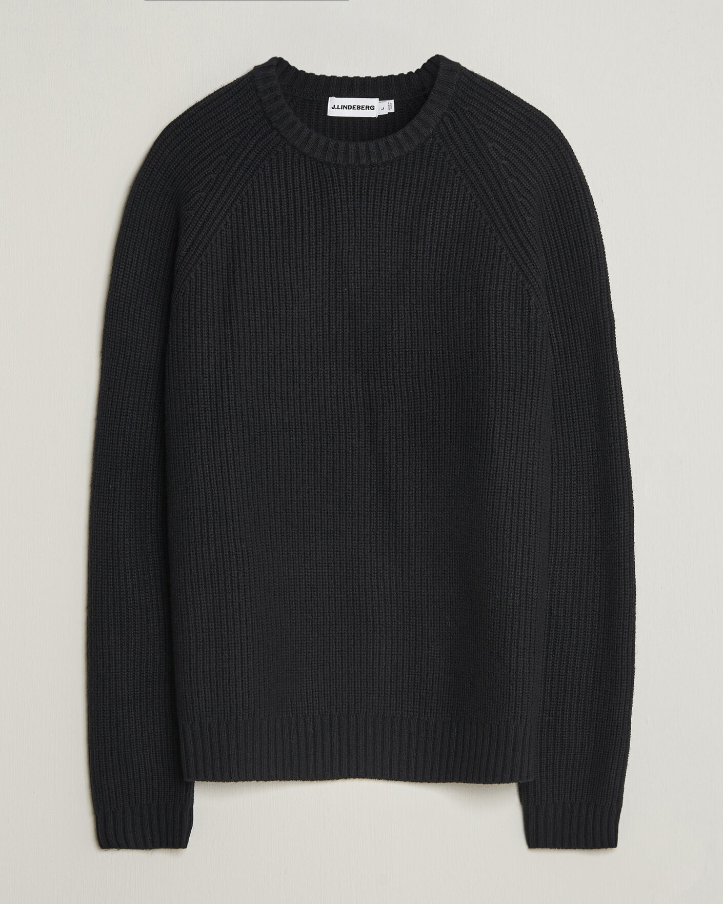 Herr | Tröjor | J.Lindeberg | Hallow Wool Blend Knitted Sweater Black