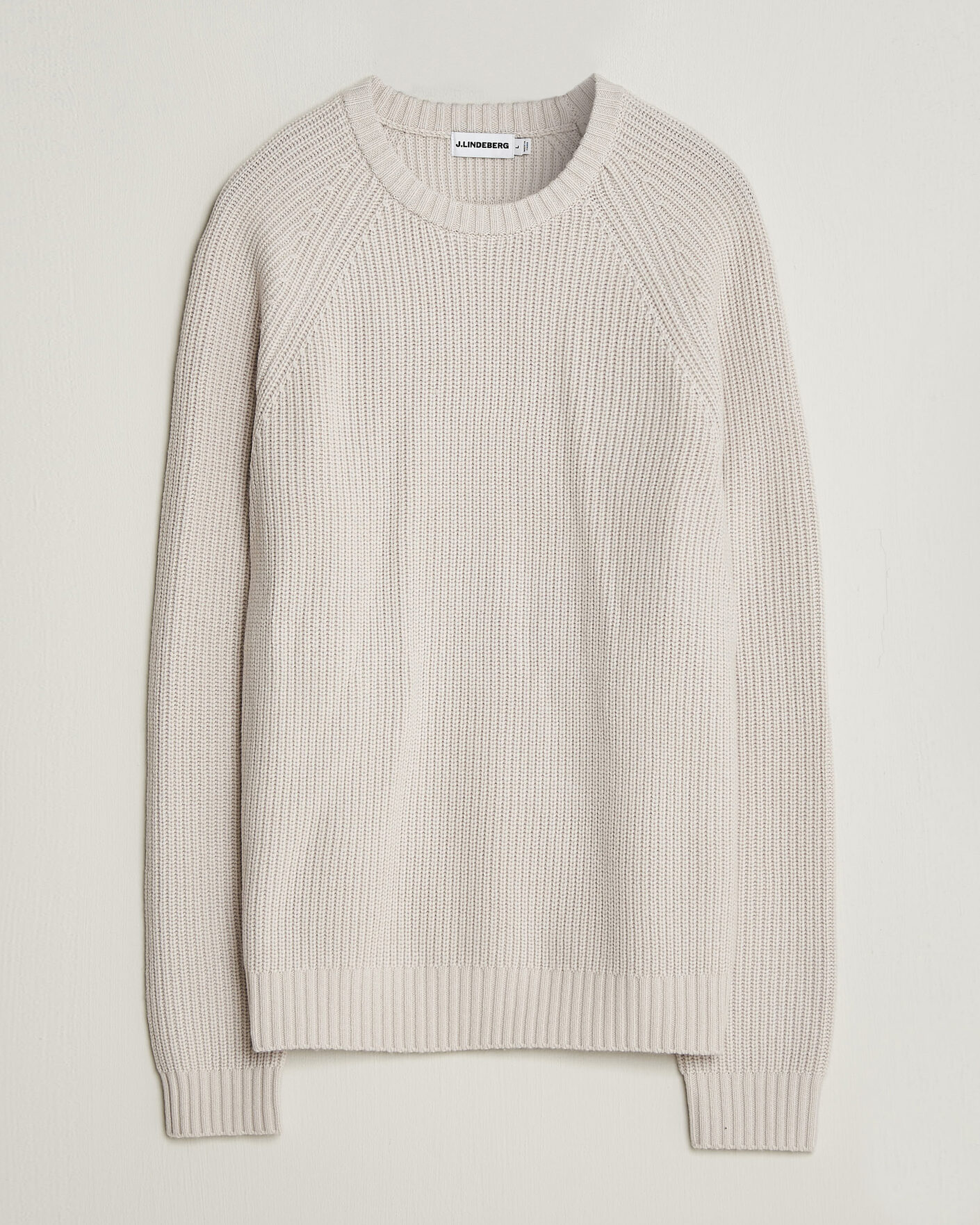Herr | Tröjor | J.Lindeberg | Hallow Wool Blend Knitted Sweater Moonbeam