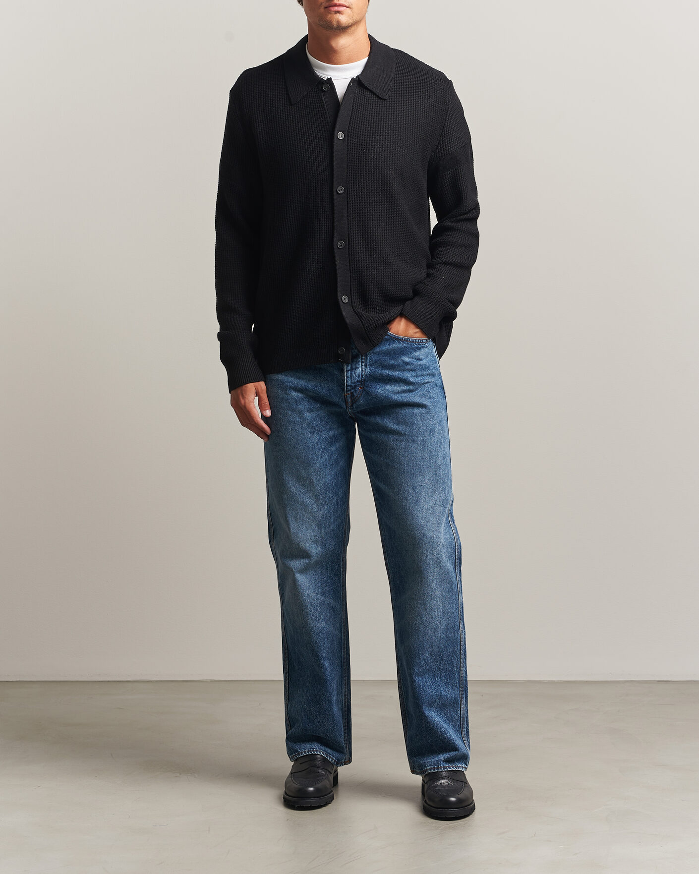 Herr | Tröjor | J.Lindeberg | Willem Knitted Cardigan Black