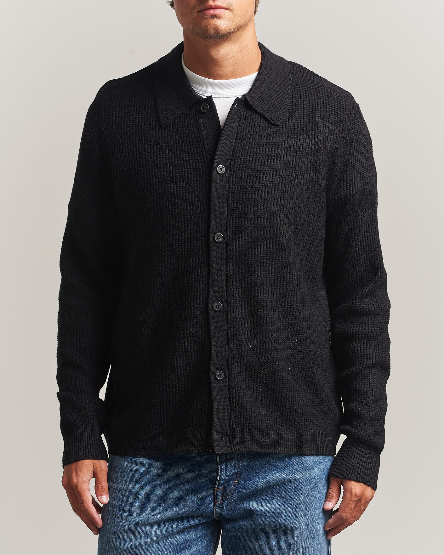 Herr | Tröjor | J.Lindeberg | Willem Knitted Cardigan Black
