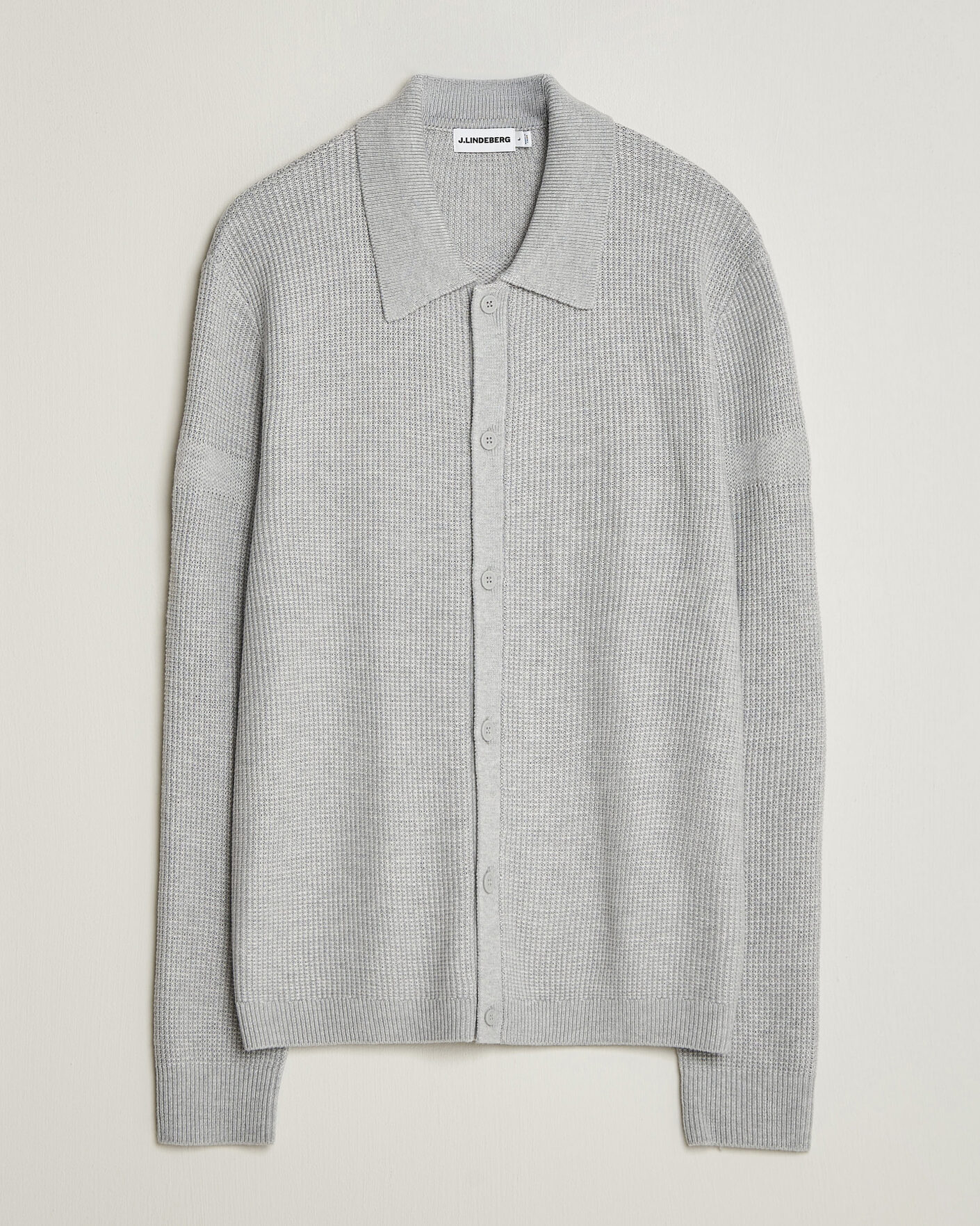 Herr | Tröjor | J.Lindeberg | Willem Knitted Cardigan Light Grey Melange