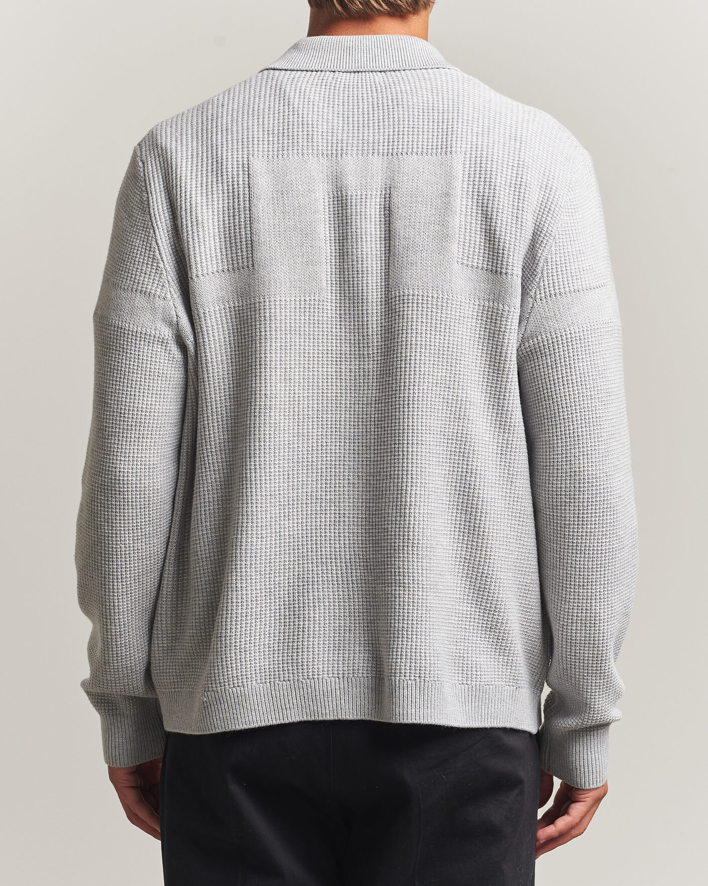Herr | Tröjor | J.Lindeberg | Willem Knitted Cardigan Light Grey Melange