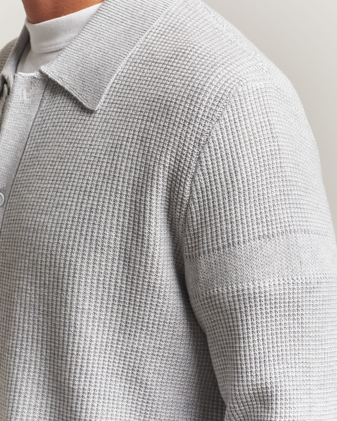 Herr | Tröjor | J.Lindeberg | Willem Knitted Cardigan Light Grey Melange