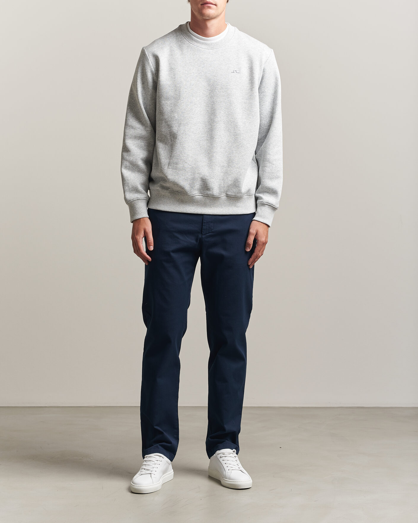 Herr | Tröjor | J.Lindeberg | Alpha Crew Neck Sweatshirt Light Grey Melange