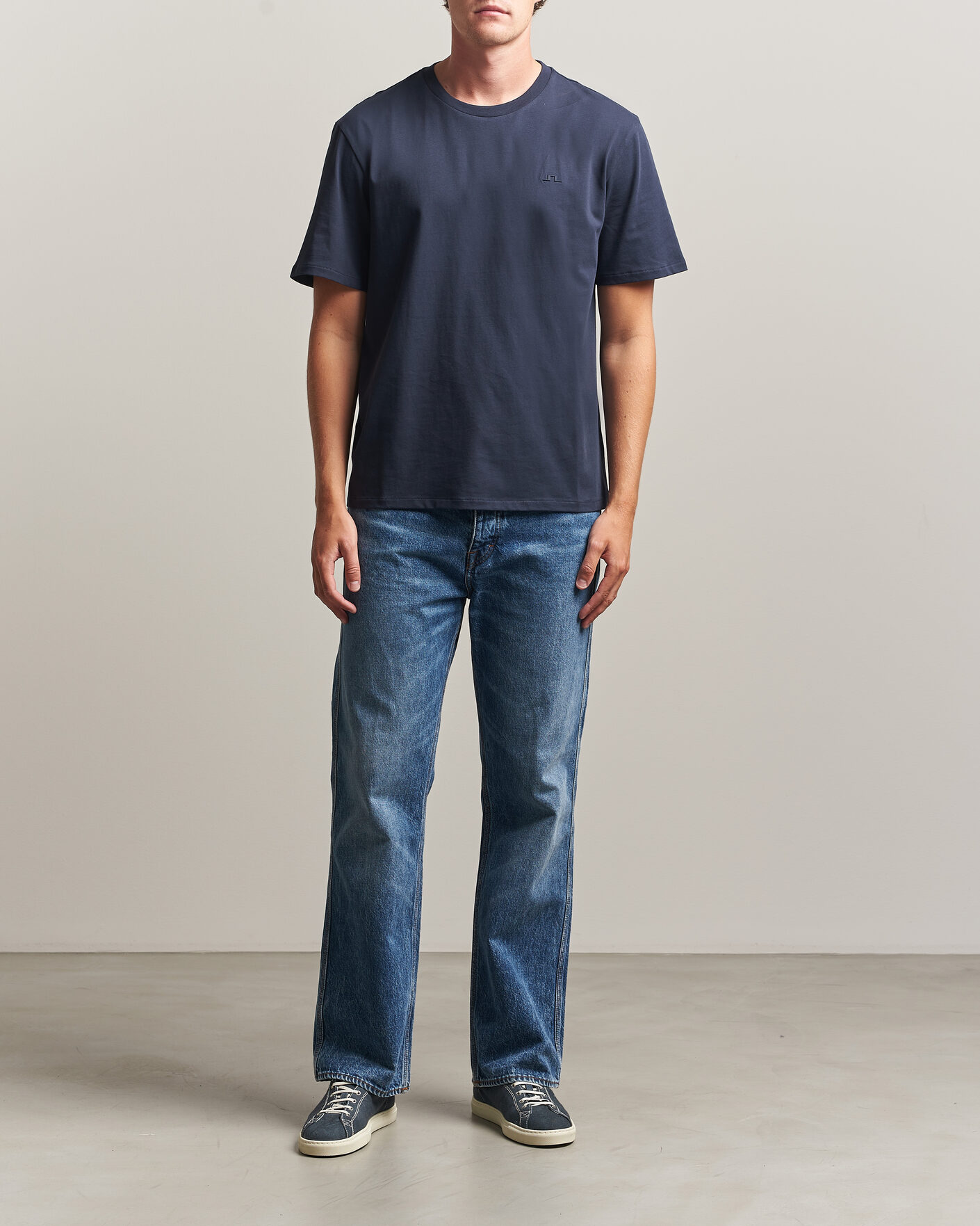 Herr | T-Shirts | J.Lindeberg | Alpha Crew Neck T-Shirt JL Navy