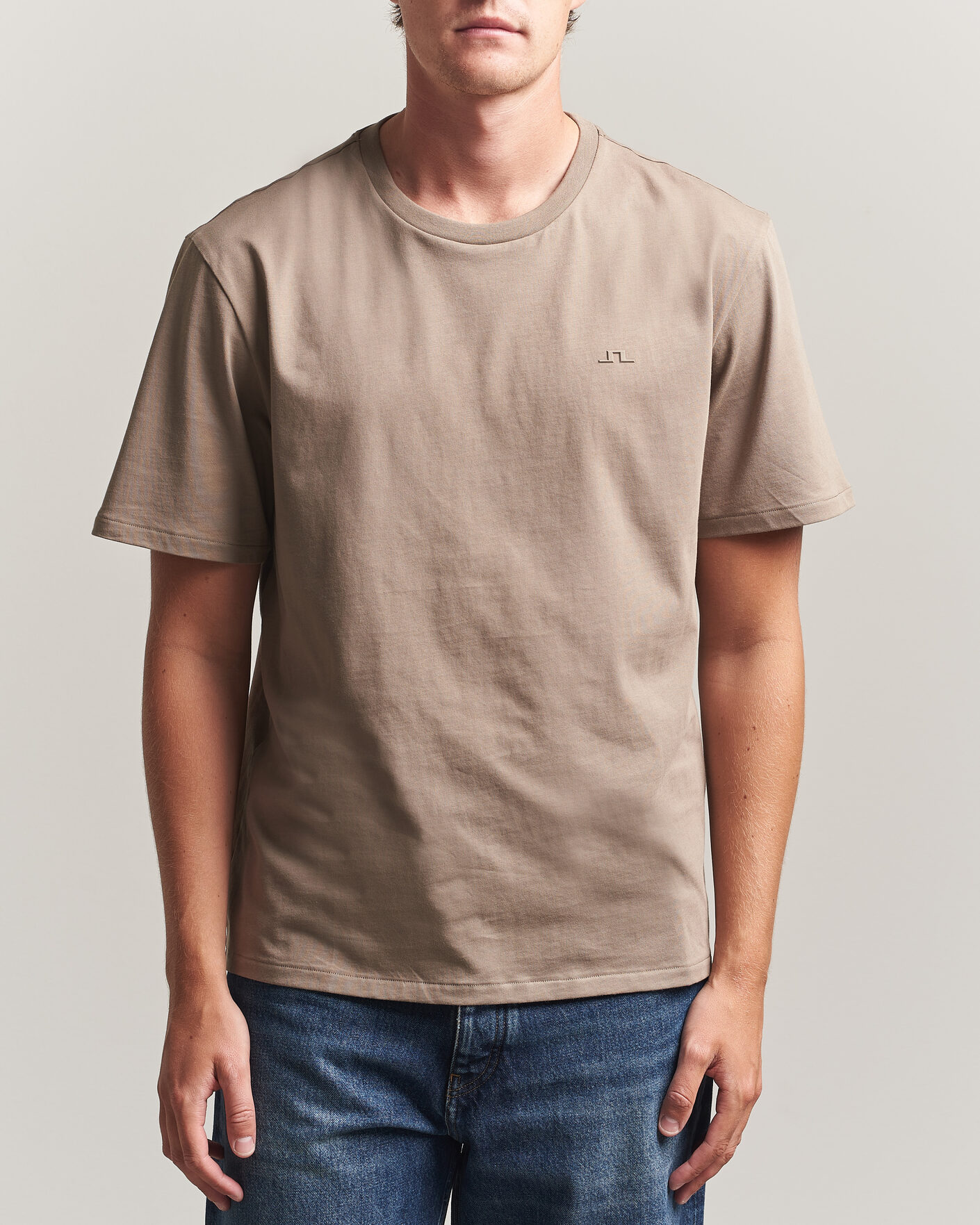 Herr | T-Shirts | J.Lindeberg | Alpha Crew Neck T-Shirt Brindle