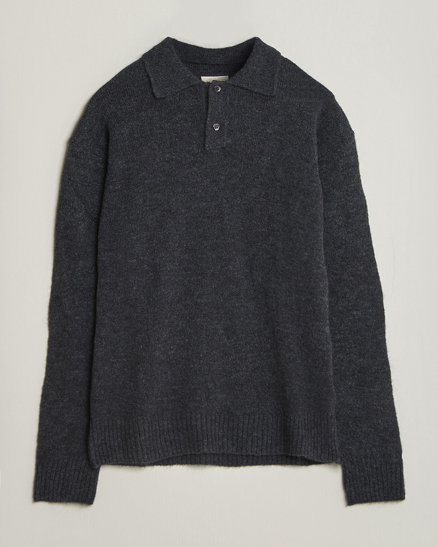 Herr | Tröjor | Forét | Alpine Polo Knit Dark Grey Melange