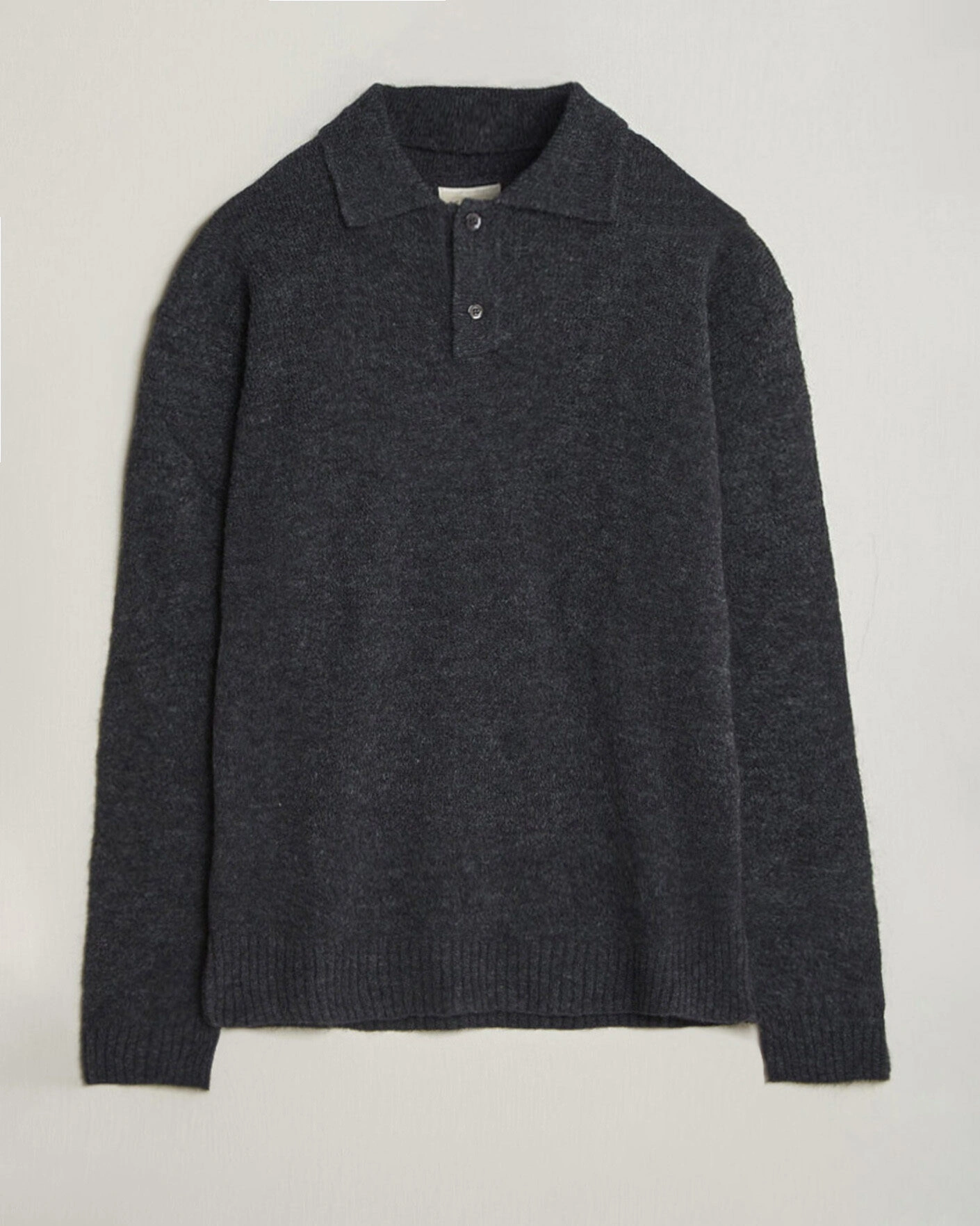 Herr | Tröjor | Forét | Alpine Polo Knit Dark Grey Melange