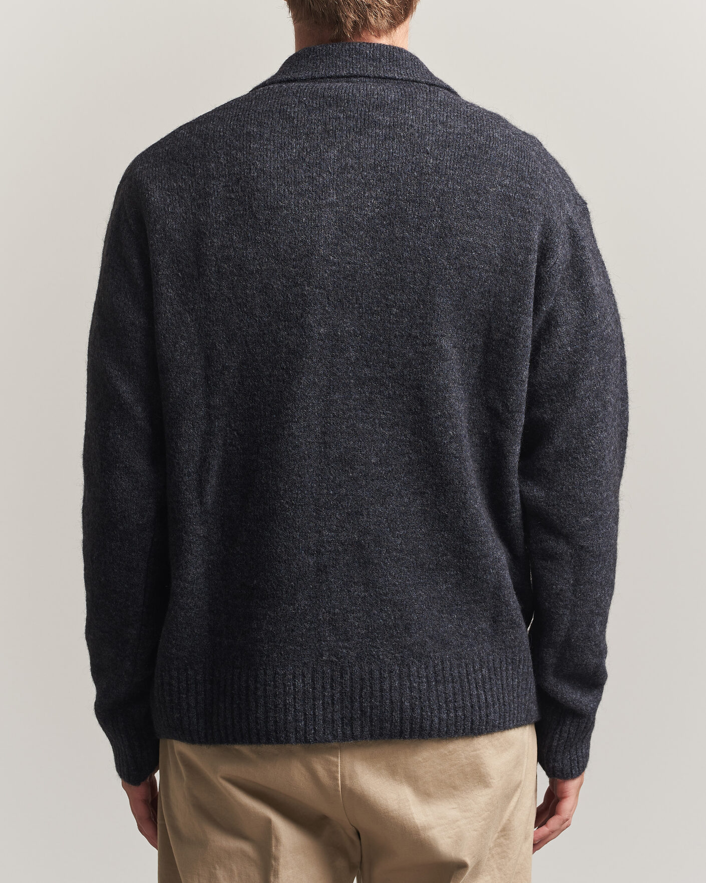 Herr | Tröjor | Forét | Alpine Polo Knit Dark Grey Melange