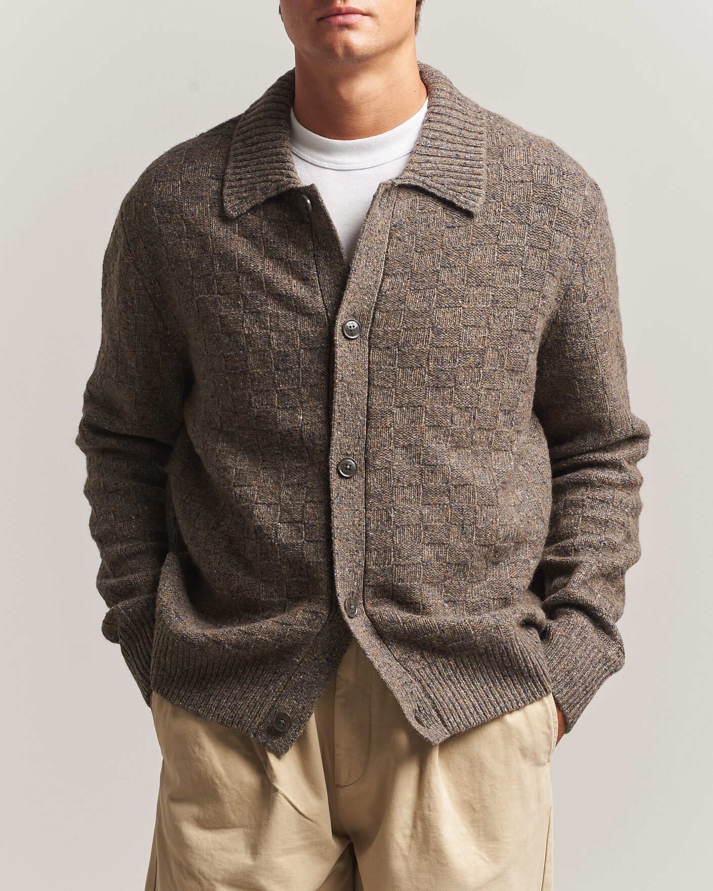 Herr | Tröjor | Forét | Area Wool Cardigan Jacket Taupe