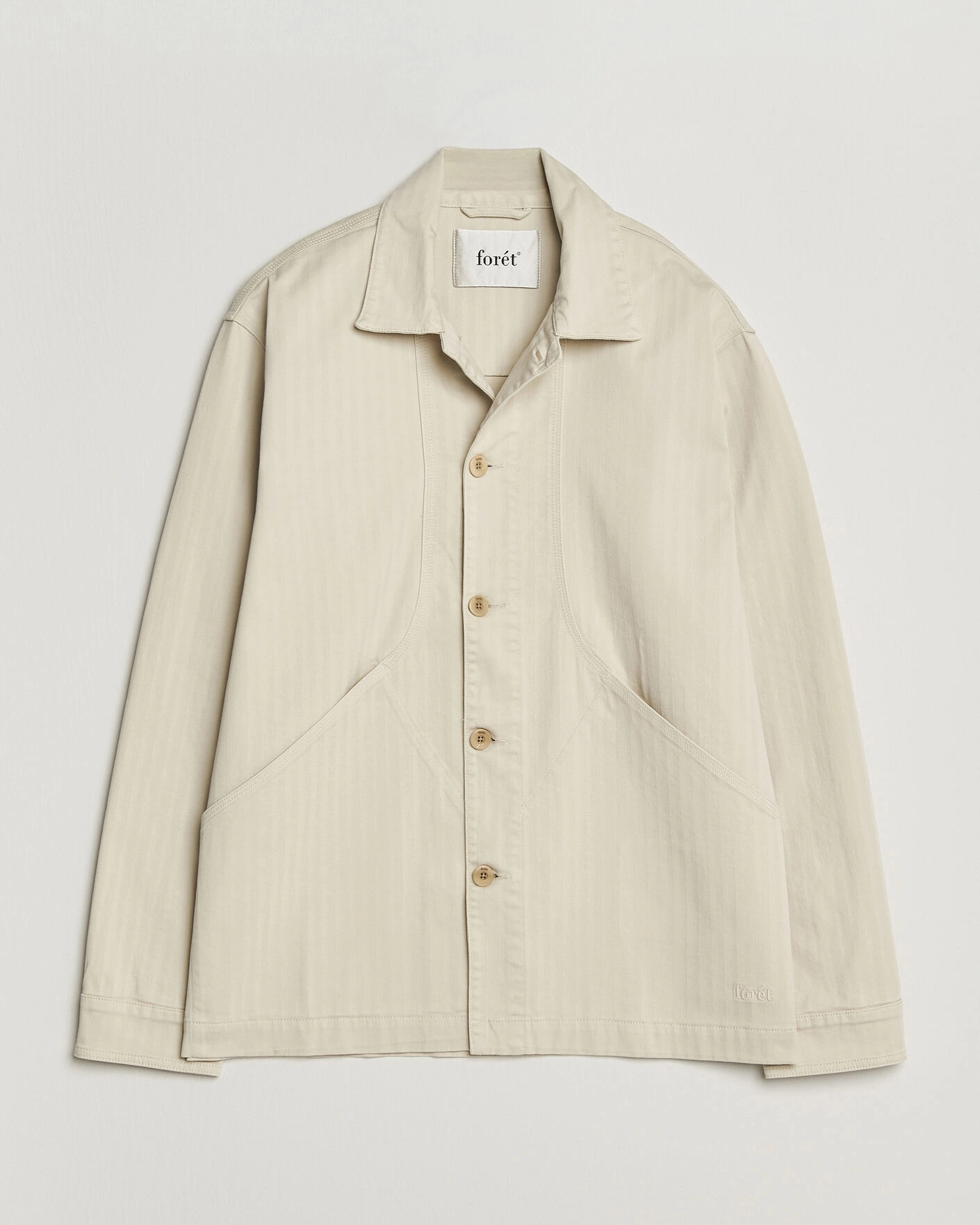 Herr | Skjortor | Forét | Berry Herringbone Overshirt Oat