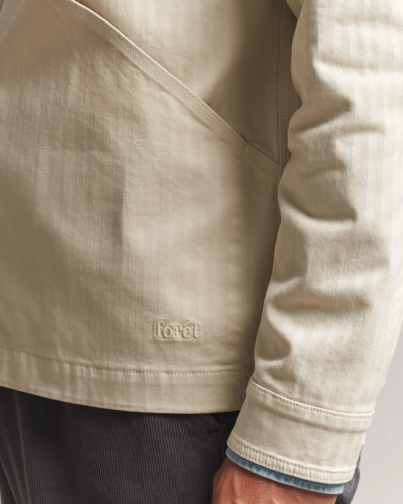 Herr | Skjortor | Forét | Berry Herringbone Overshirt Oat