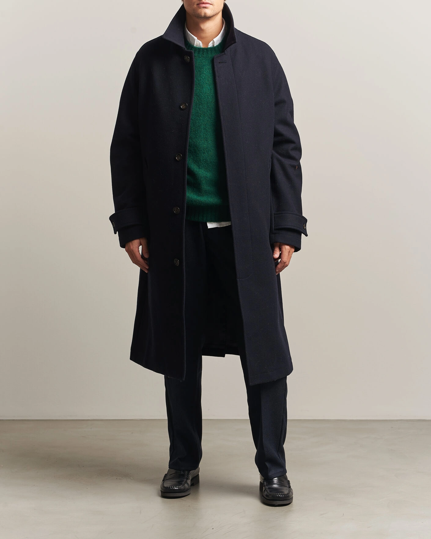 Herr | Byxor | Forét | Clay Wool Pants Navy