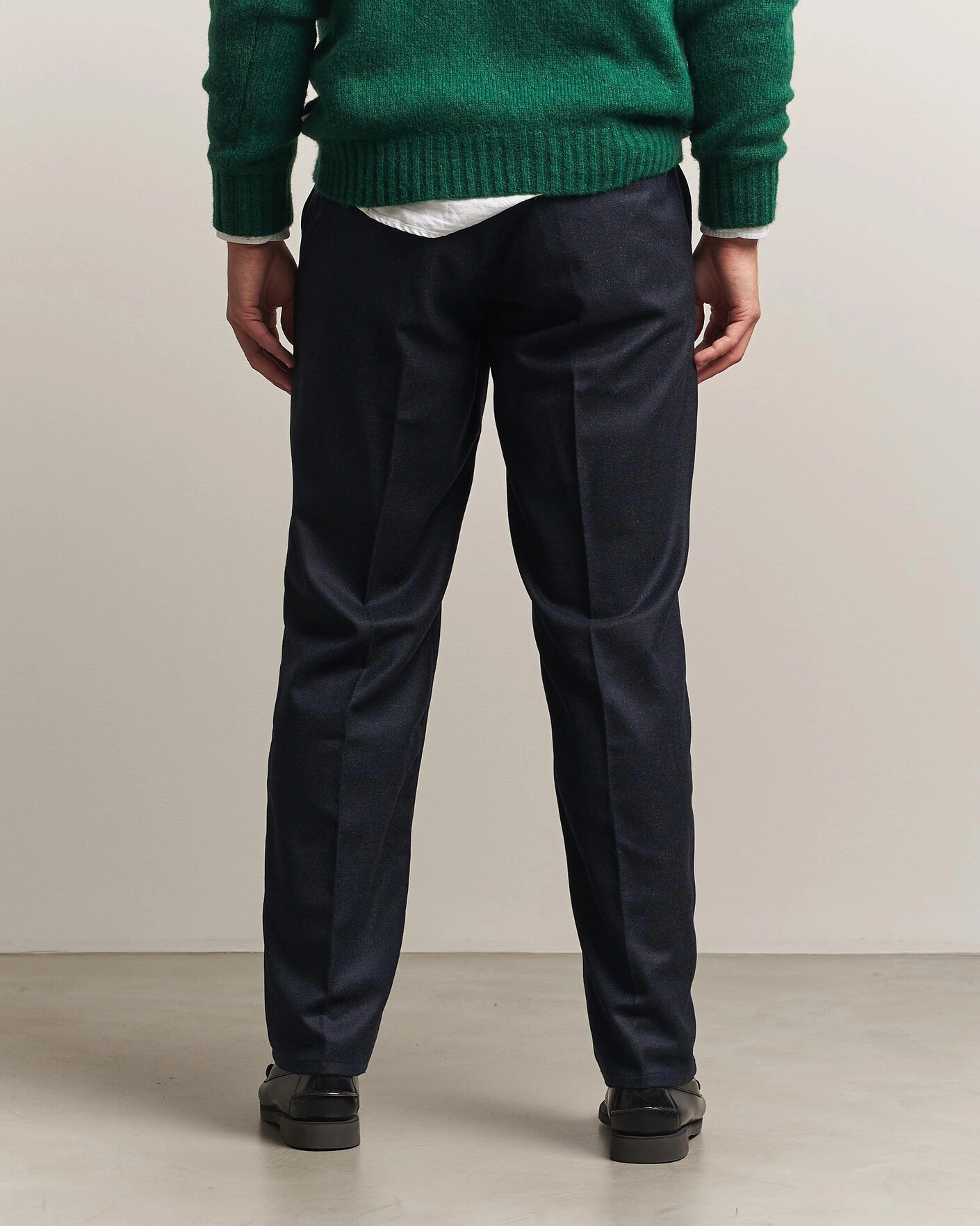 Herr | Byxor | Forét | Clay Wool Pants Navy