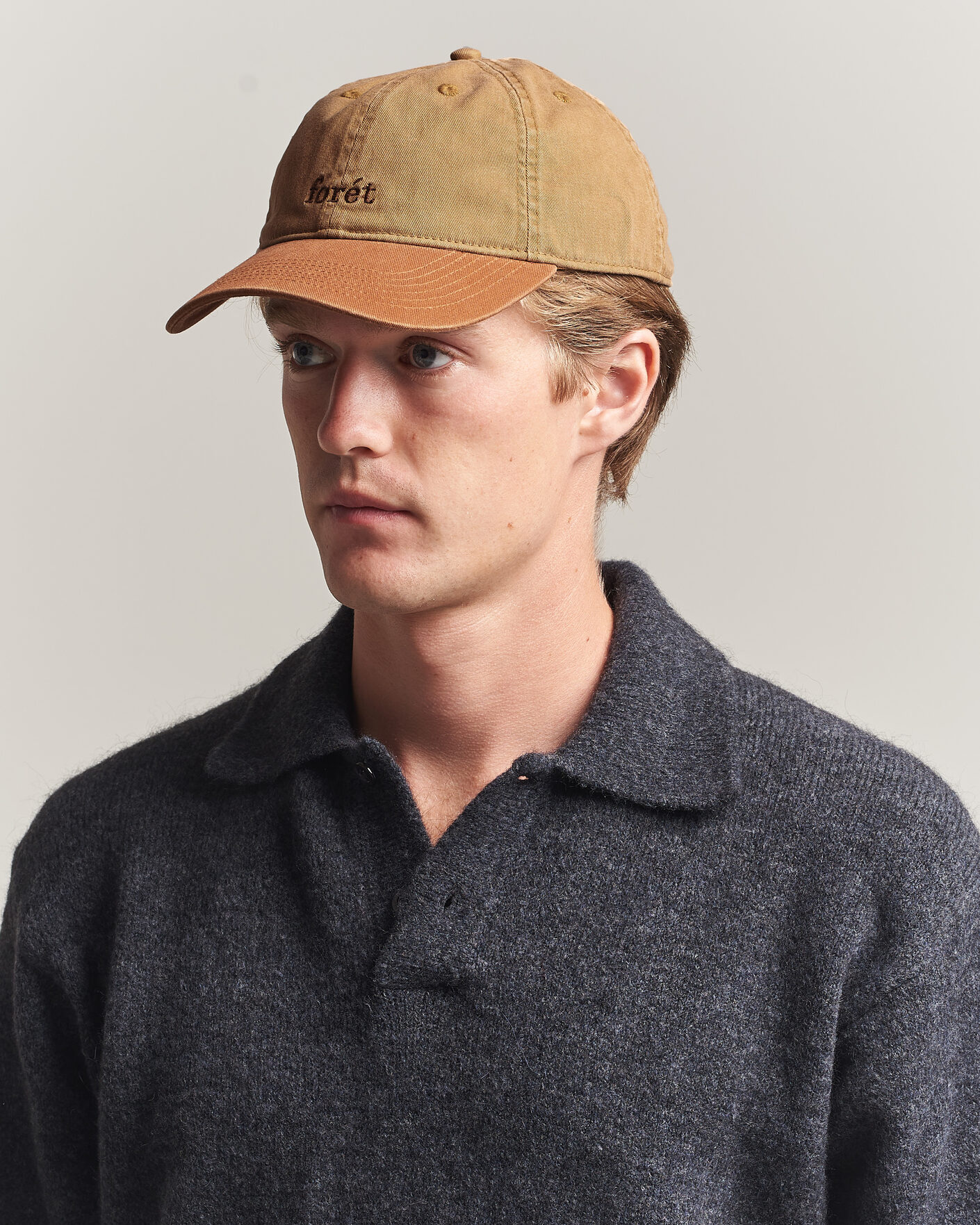 Herr | Hattar & kepsar | Forét | Hawk Washed 2-Tone Cap Khaki/Brown