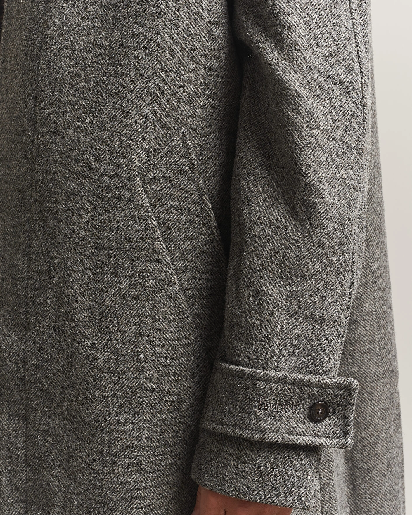 Herr | Jackor | Forét | Pine Wool Coat Grey Herringbone