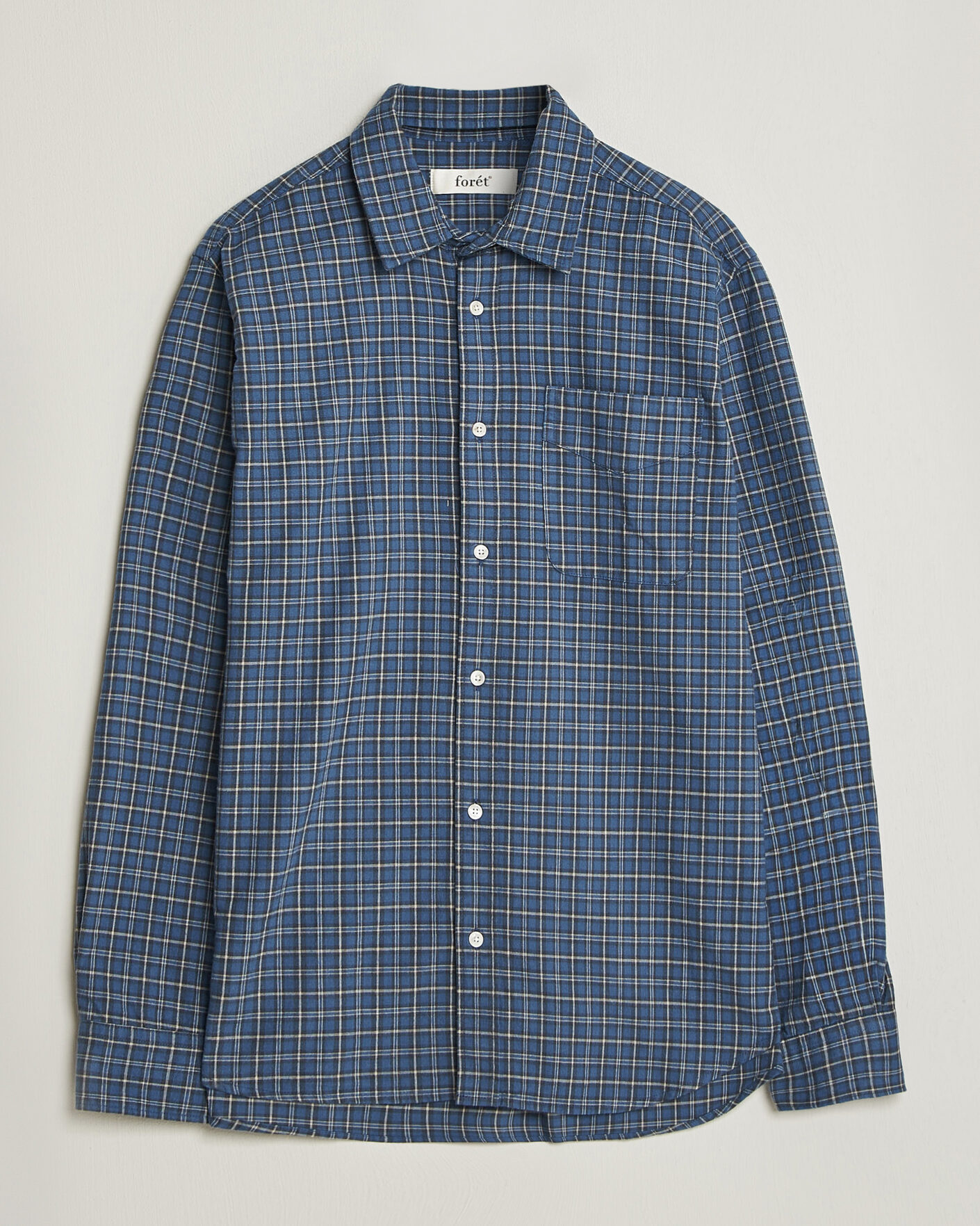 Herr | Skjortor | Forét | Ridge Flannel Check Shirt Navy
