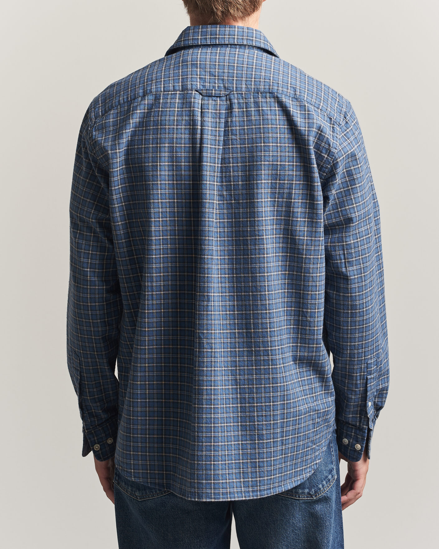 Herr | Skjortor | Forét | Ridge Flannel Check Shirt Navy