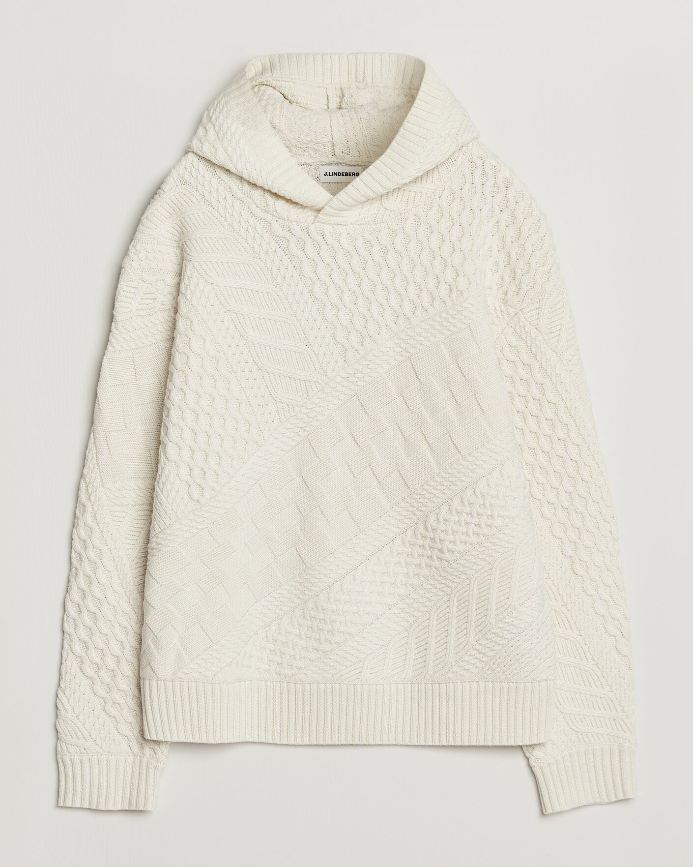 Herr | Tröjor | J.Lindeberg | Savio Cable Knitted Hoodie Tofu