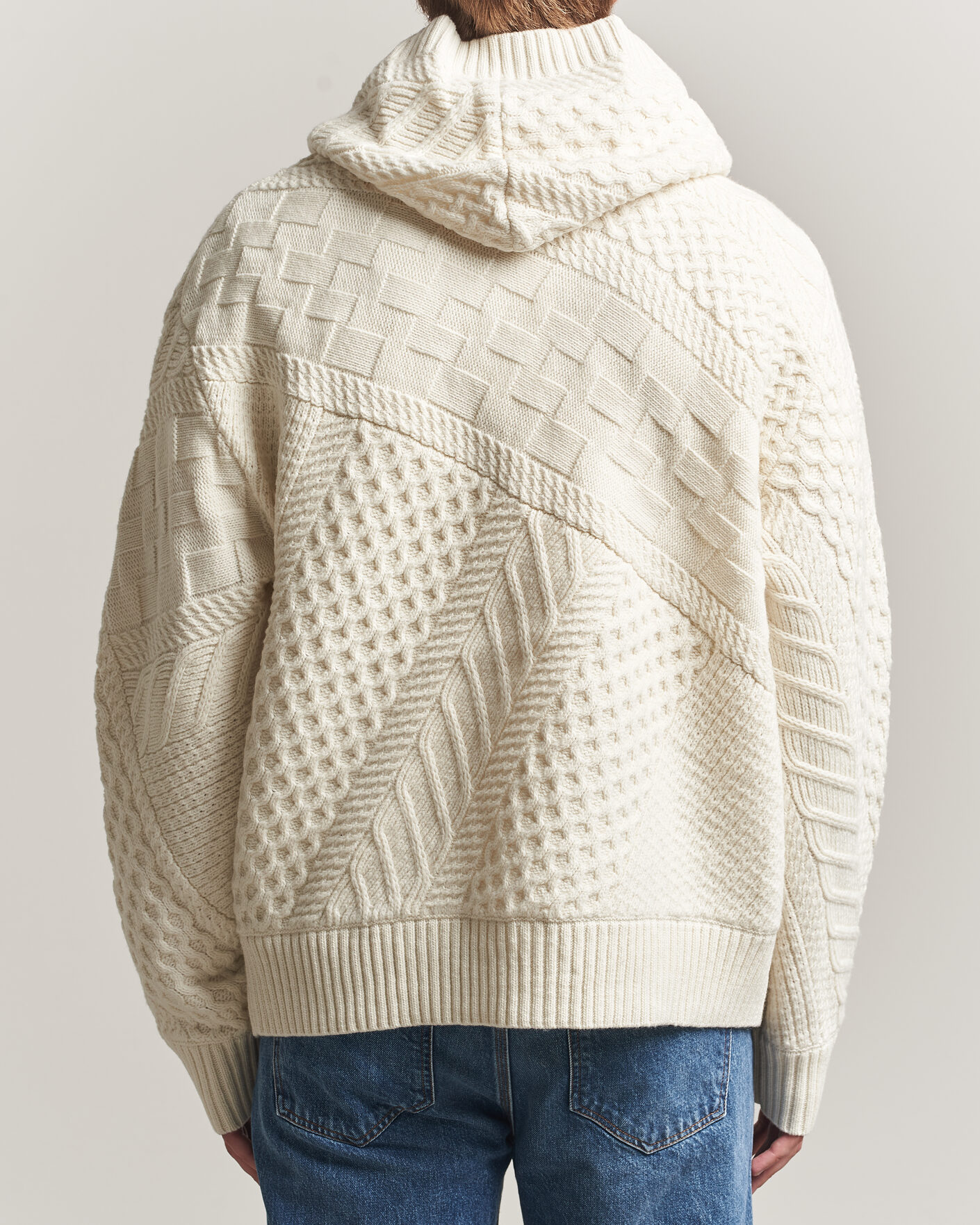 Herr | Tröjor | J.Lindeberg | Savio Cable Knitted Hoodie Tofu