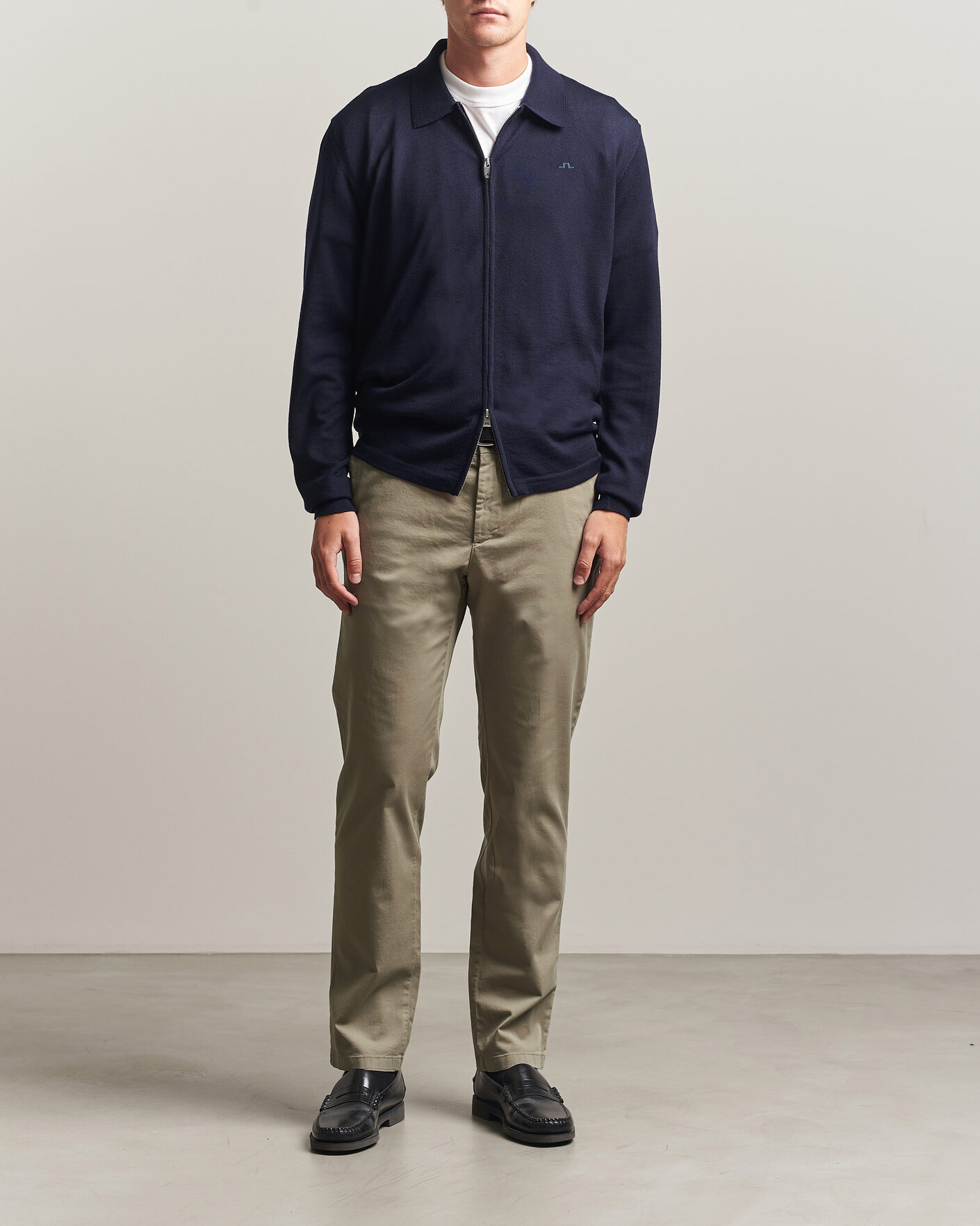 Herr | Tröjor | J.Lindeberg | Kaleb Merino Full Zip JL Navy