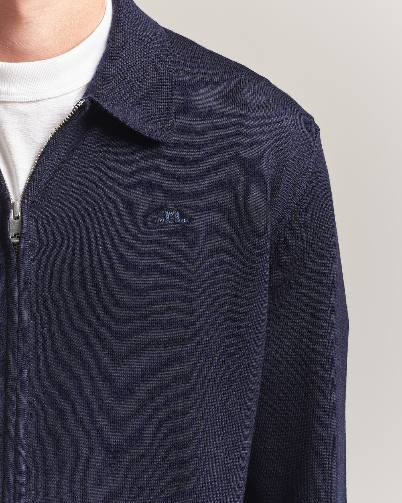 Herr | Tröjor | J.Lindeberg | Kaleb Merino Full Zip JL Navy