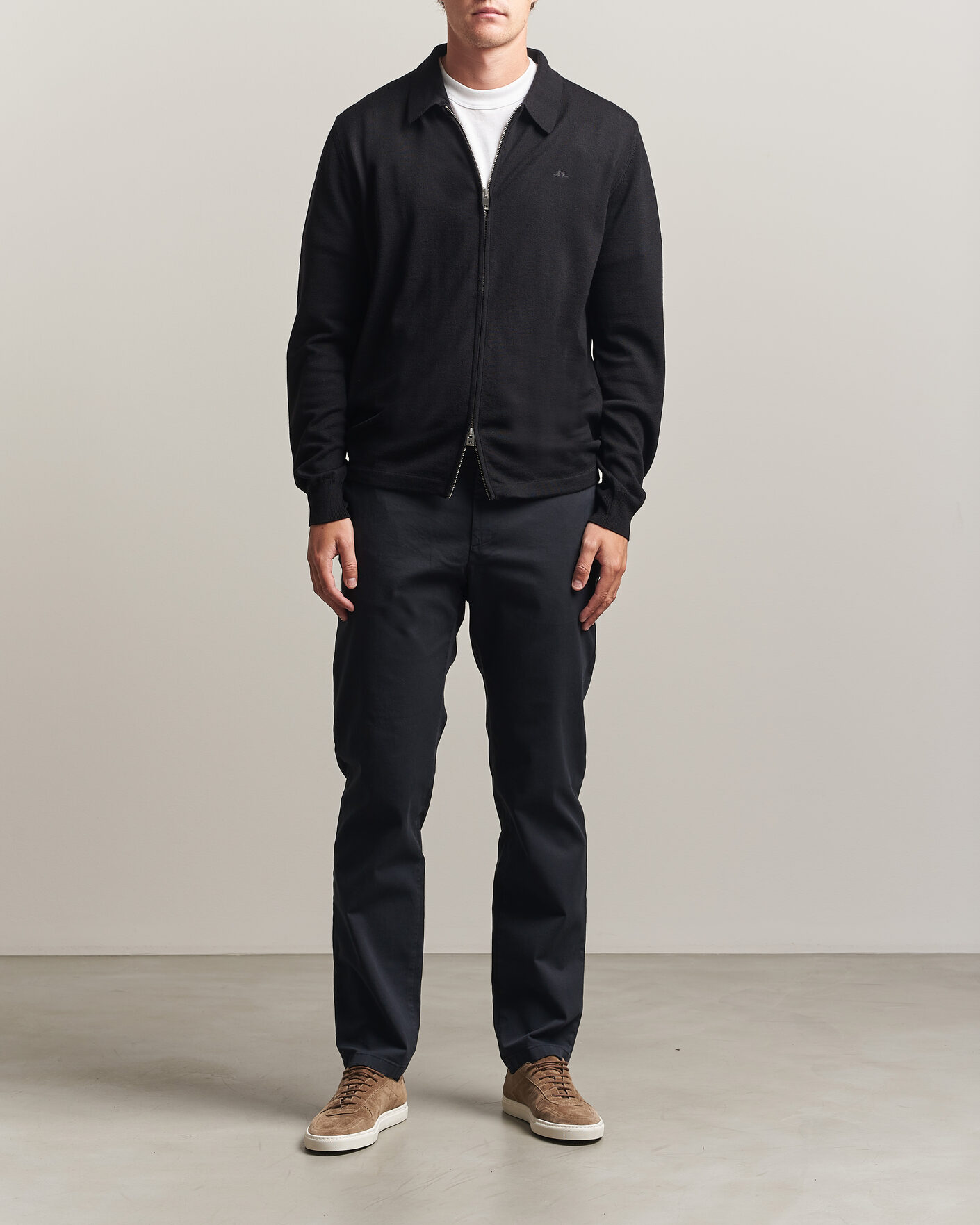 Herr | Tröjor | J.Lindeberg | Kaleb Merino Full Zip Black