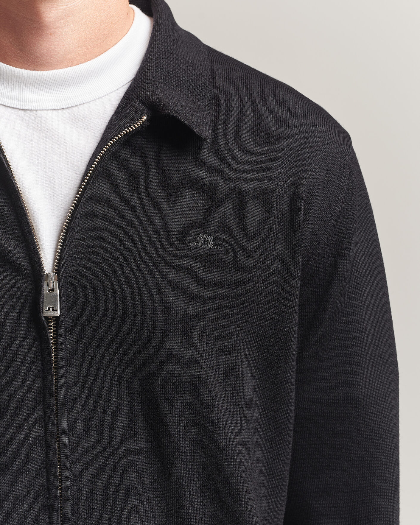 Herr | Tröjor | J.Lindeberg | Kaleb Merino Full Zip Black