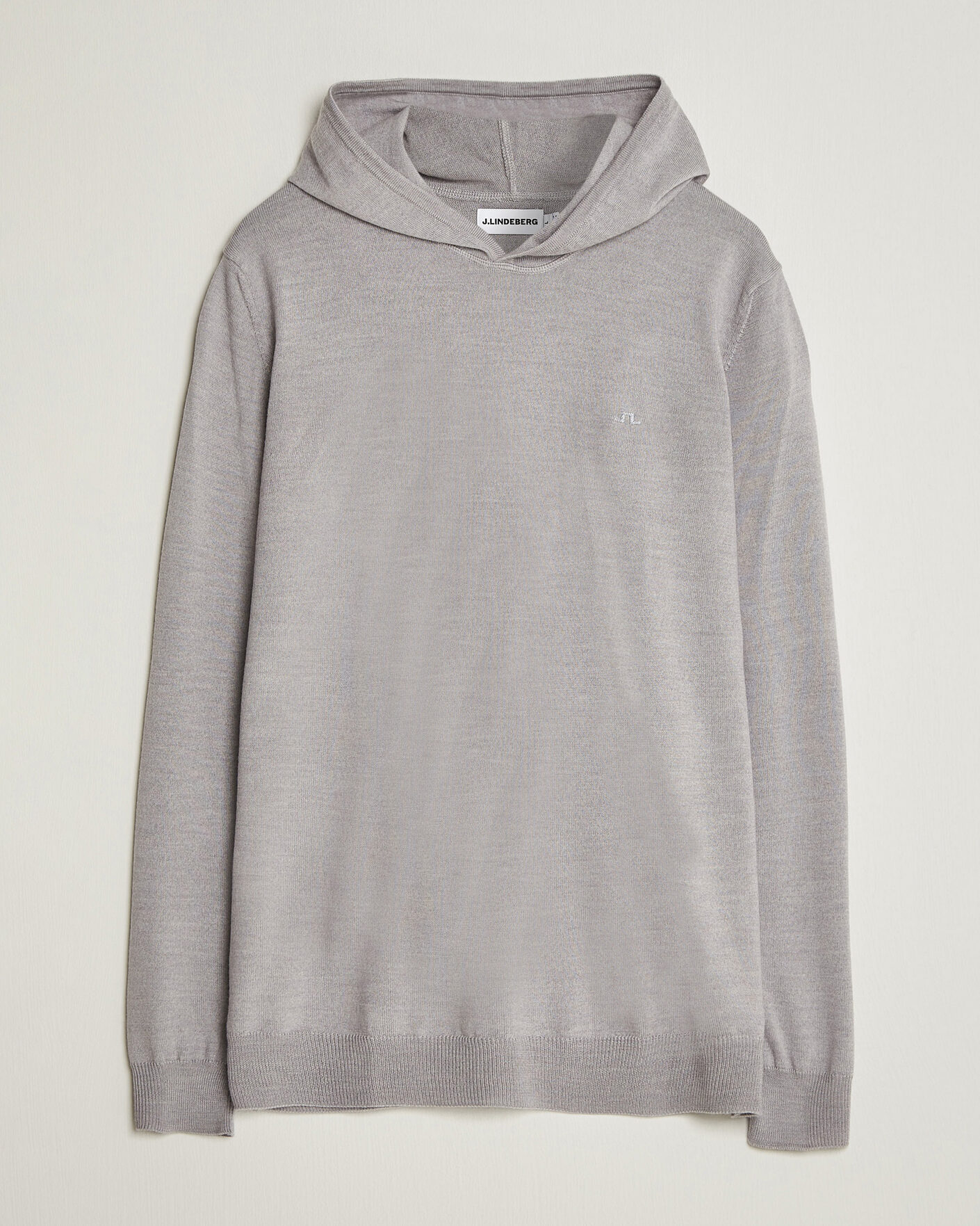 Herr | Tröjor | J.Lindeberg | Karl Merino Hoodie Light Grey Melange