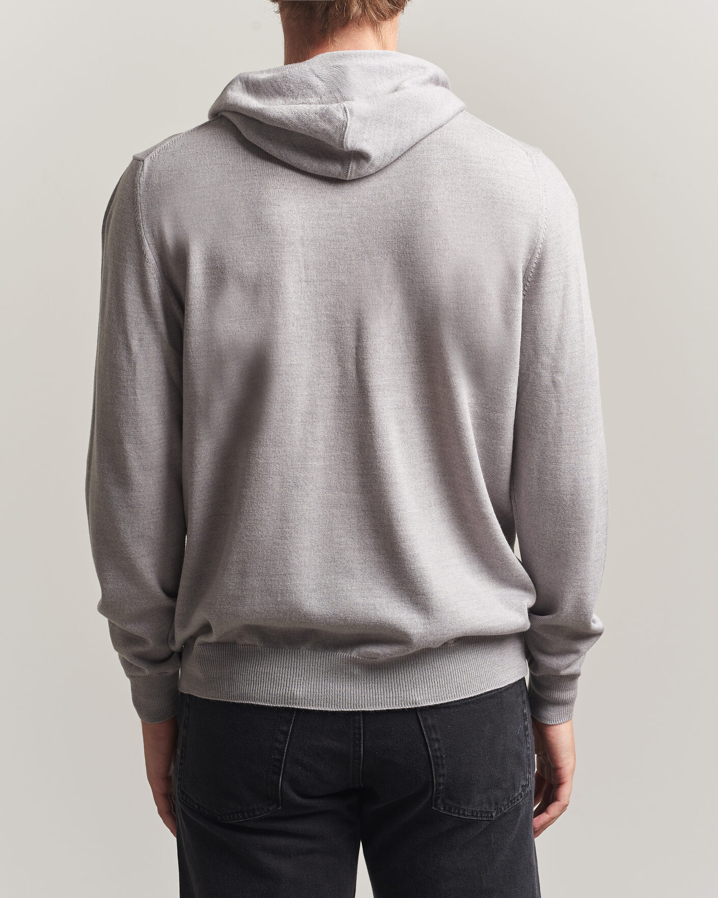 Herr | Tröjor | J.Lindeberg | Karl Merino Hoodie Light Grey Melange