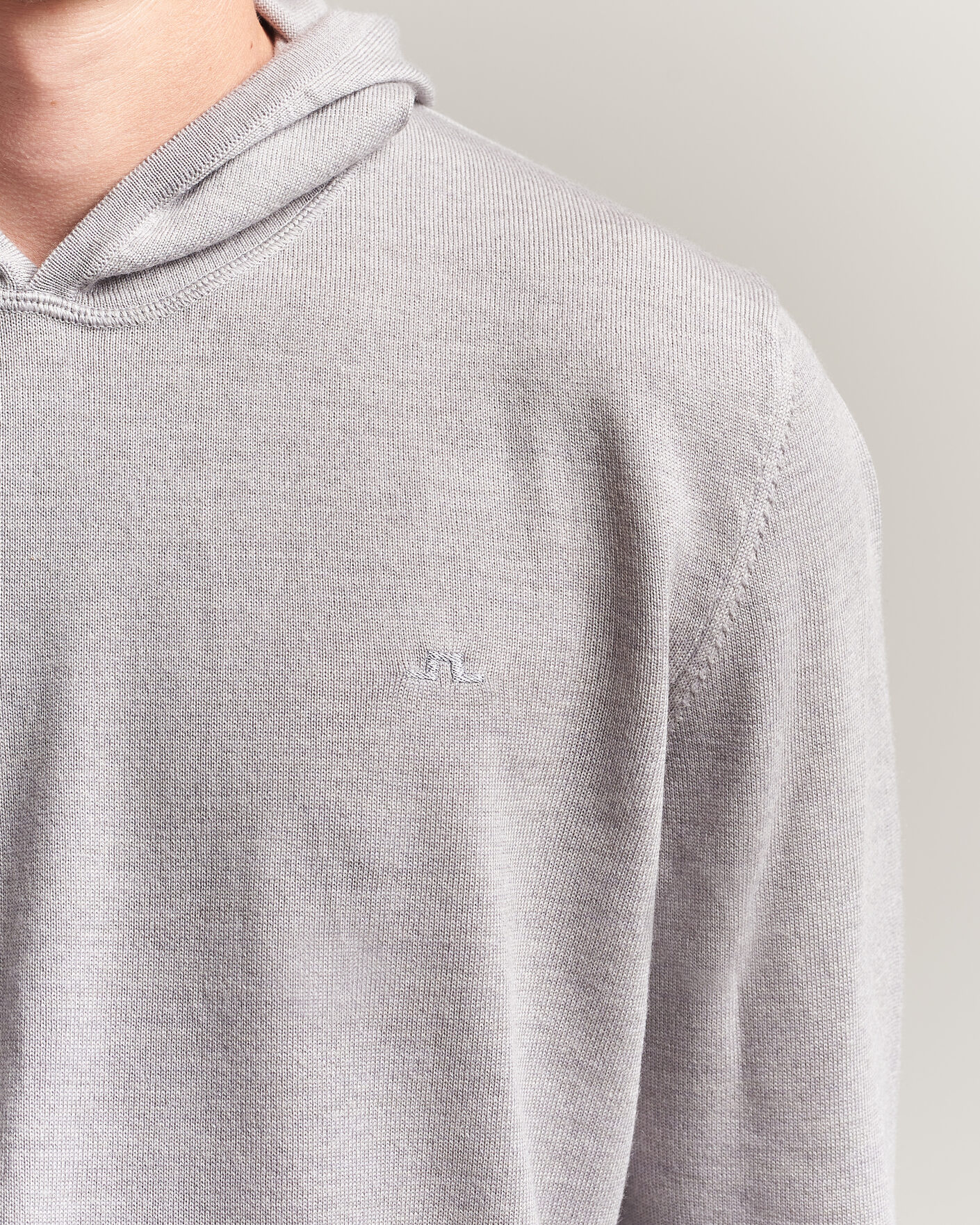 Herr | Tröjor | J.Lindeberg | Karl Merino Hoodie Light Grey Melange
