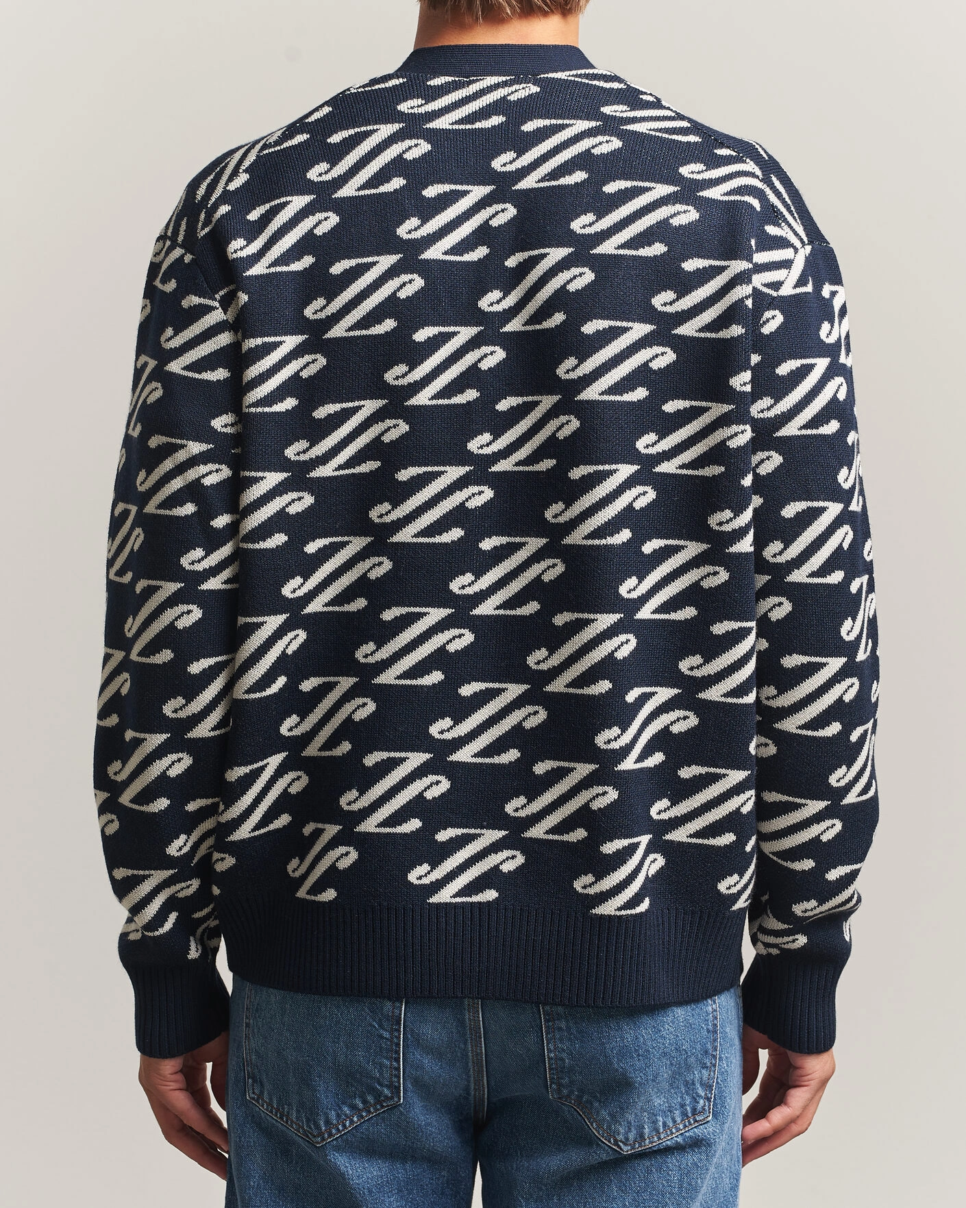 Herr | Tröjor | J.Lindeberg | Denny Jacquard Cardigan JL Navy