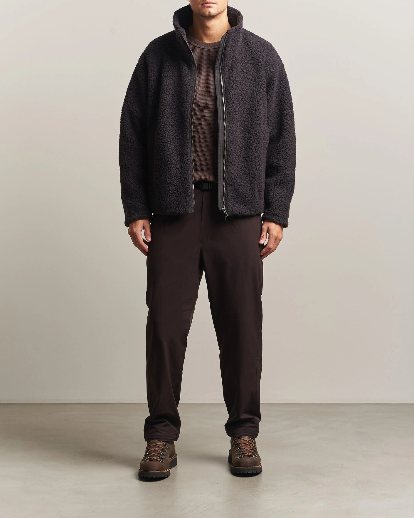 Herr | Tröjor | Goldwin | Deep Pile Fleece Jacket Espresso