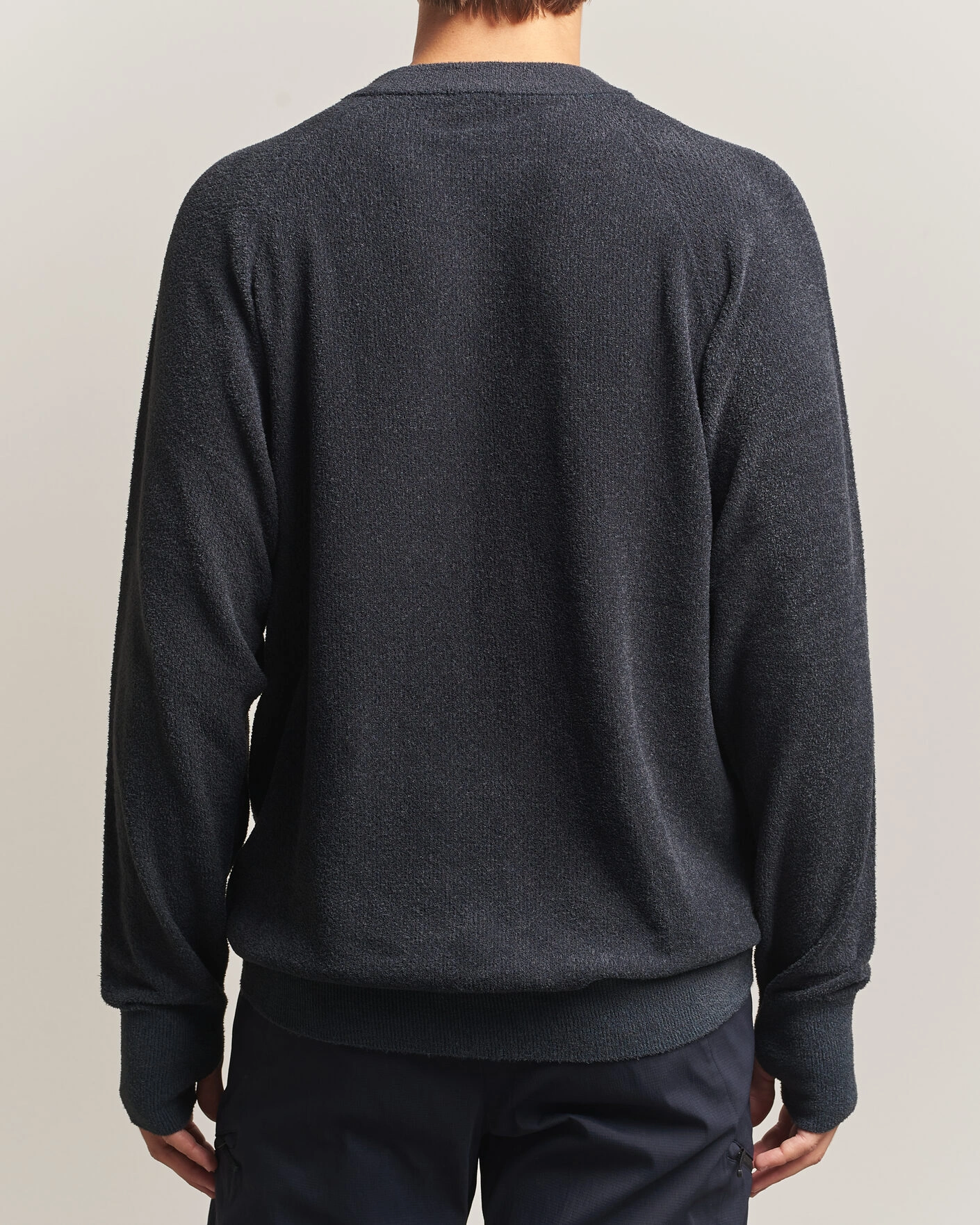 Herr | Tröjor | Goldwin | Mesh Pile Crew Neck Wolf Gray