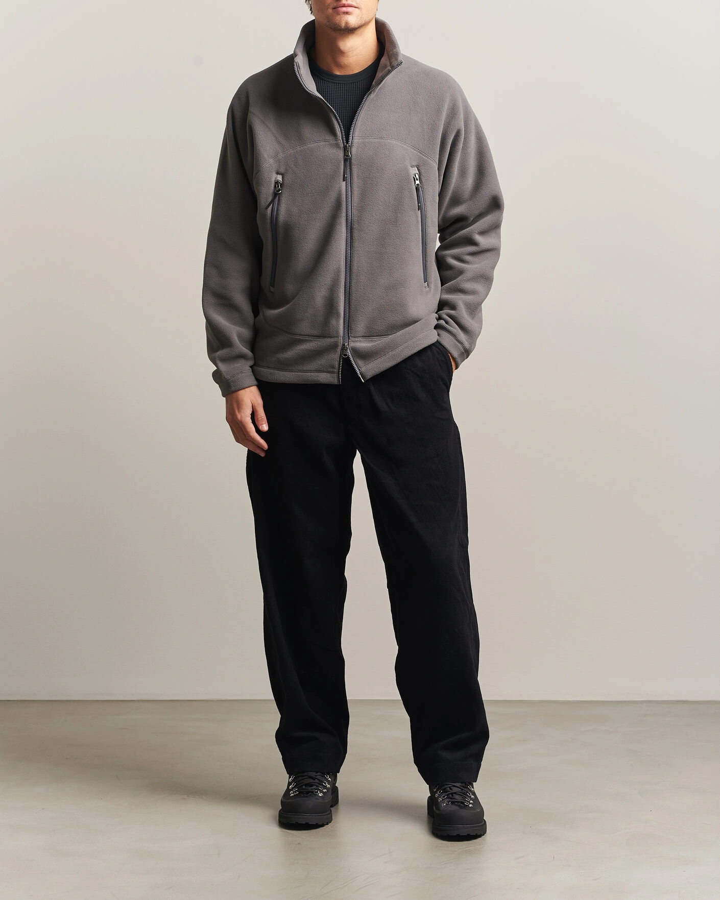 Herr | Byxor | Goldwin | Corduroy Straight Pants Black