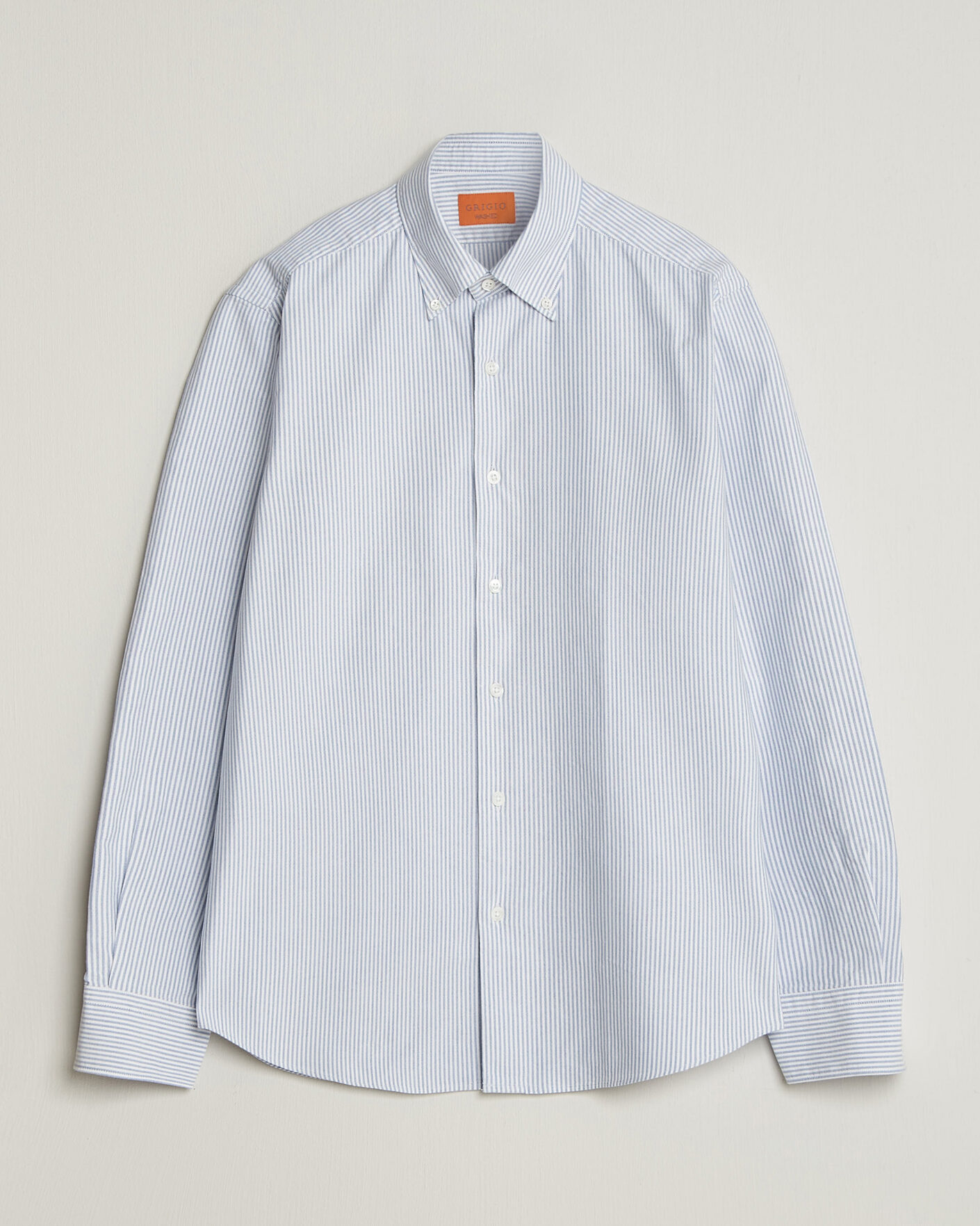 Herr | Skjortor | Grigio | Oxford Button Down Shirt Light Blue Stripe