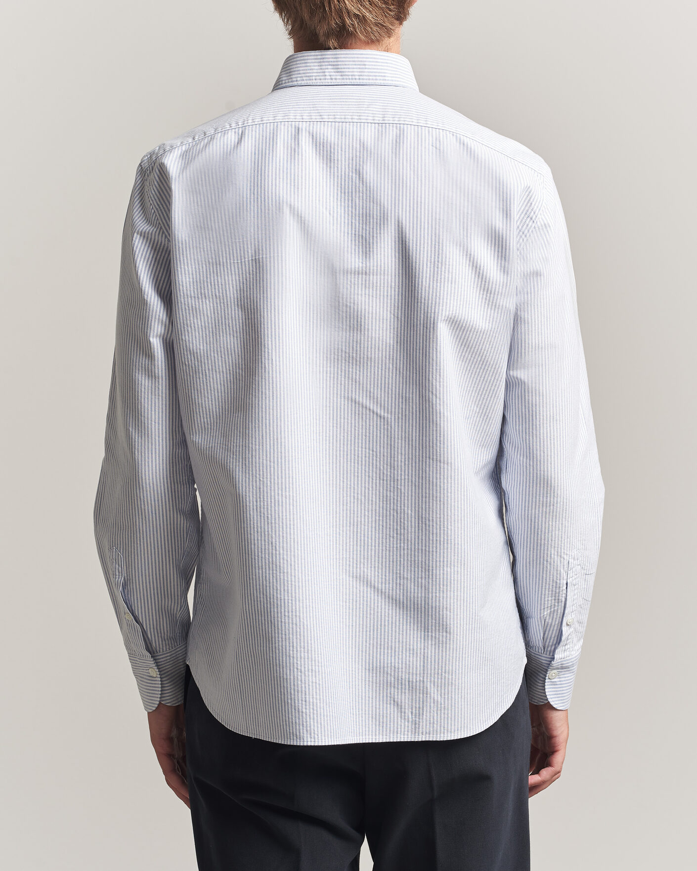 Herr | Skjortor | Grigio | Oxford Button Down Shirt Light Blue Stripe