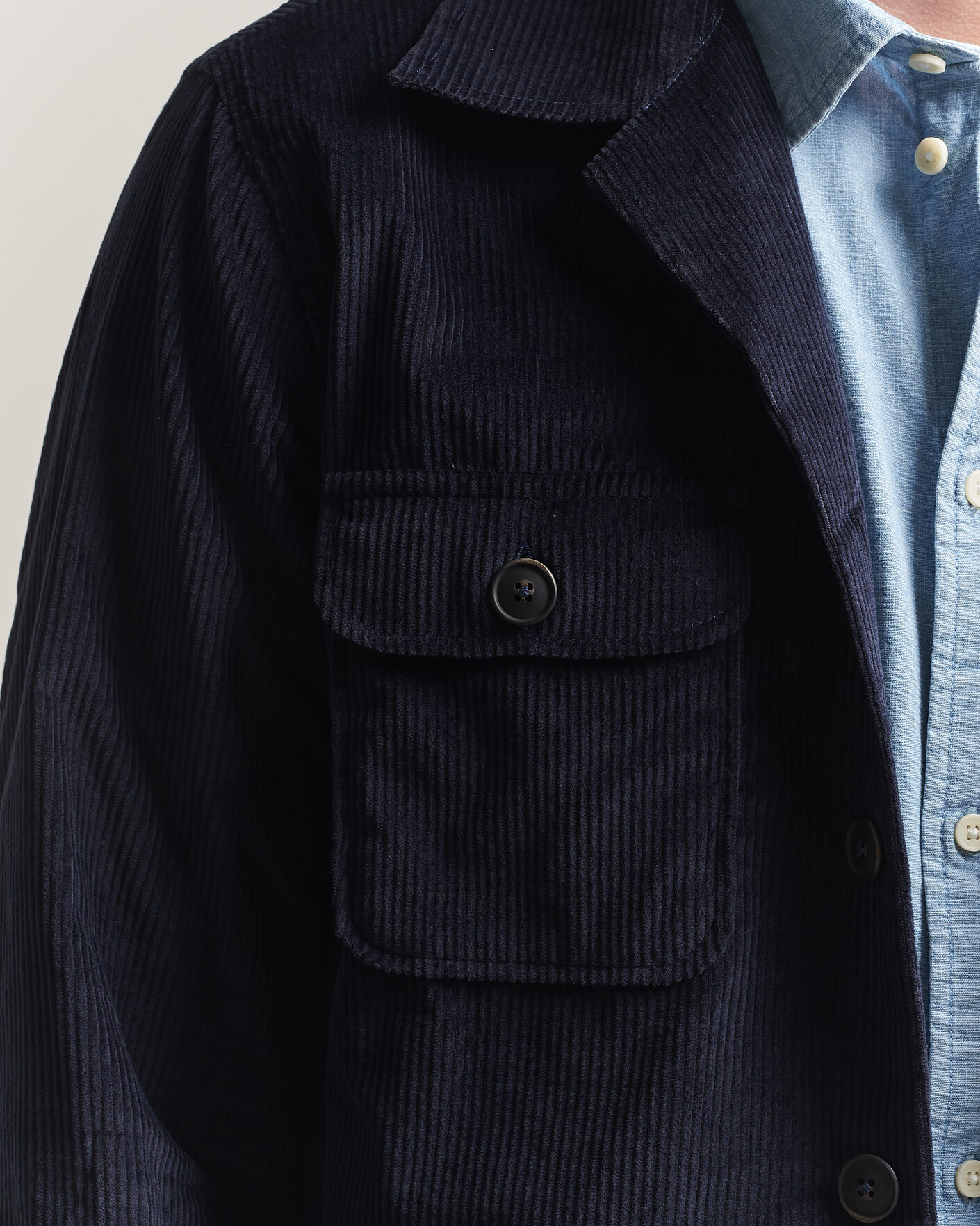Herr | Skjortor | Grigio | Corduroy Overshirt Navy