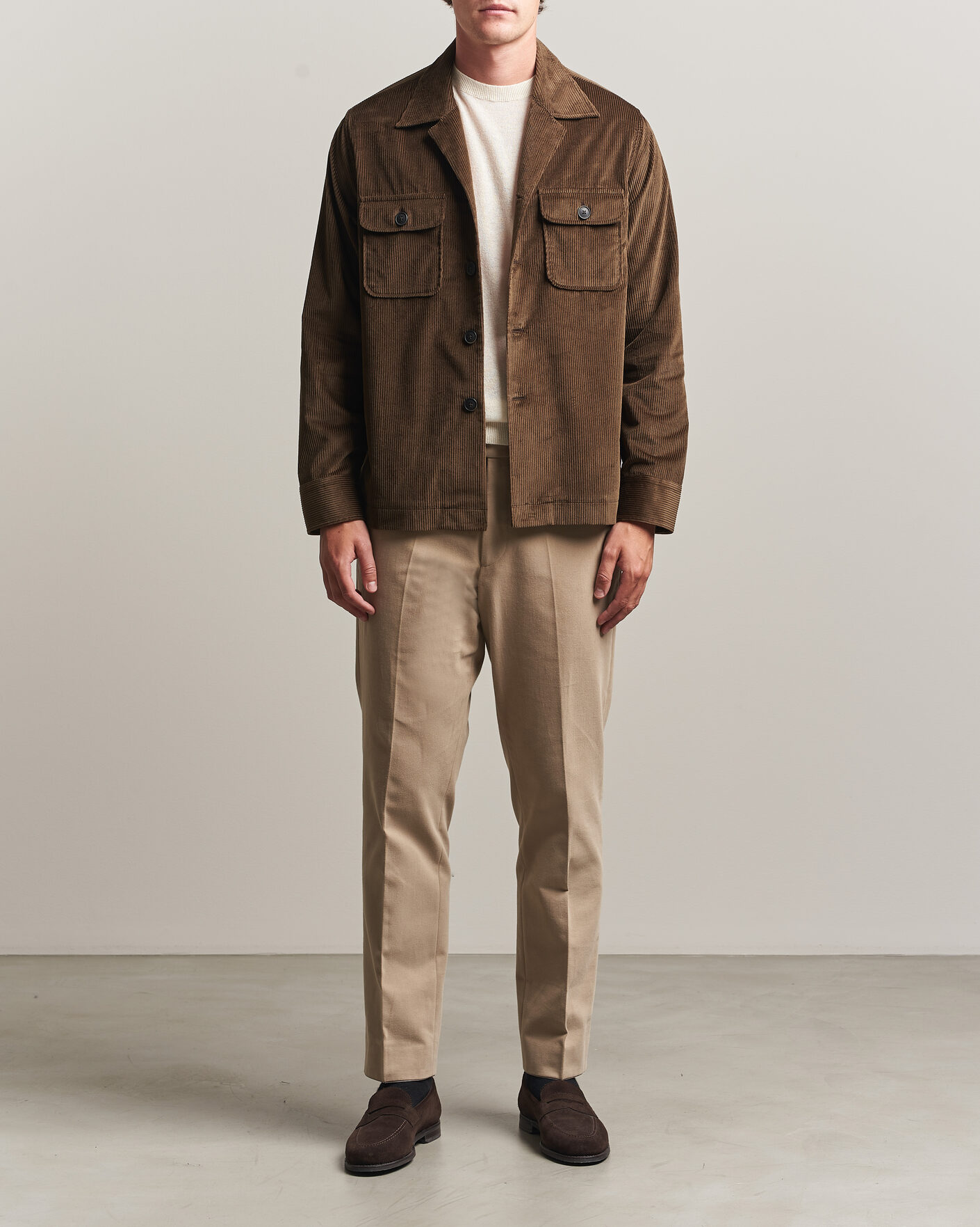 Herr | Skjortor | Grigio | Corduroy Overshirt Dark Brown
