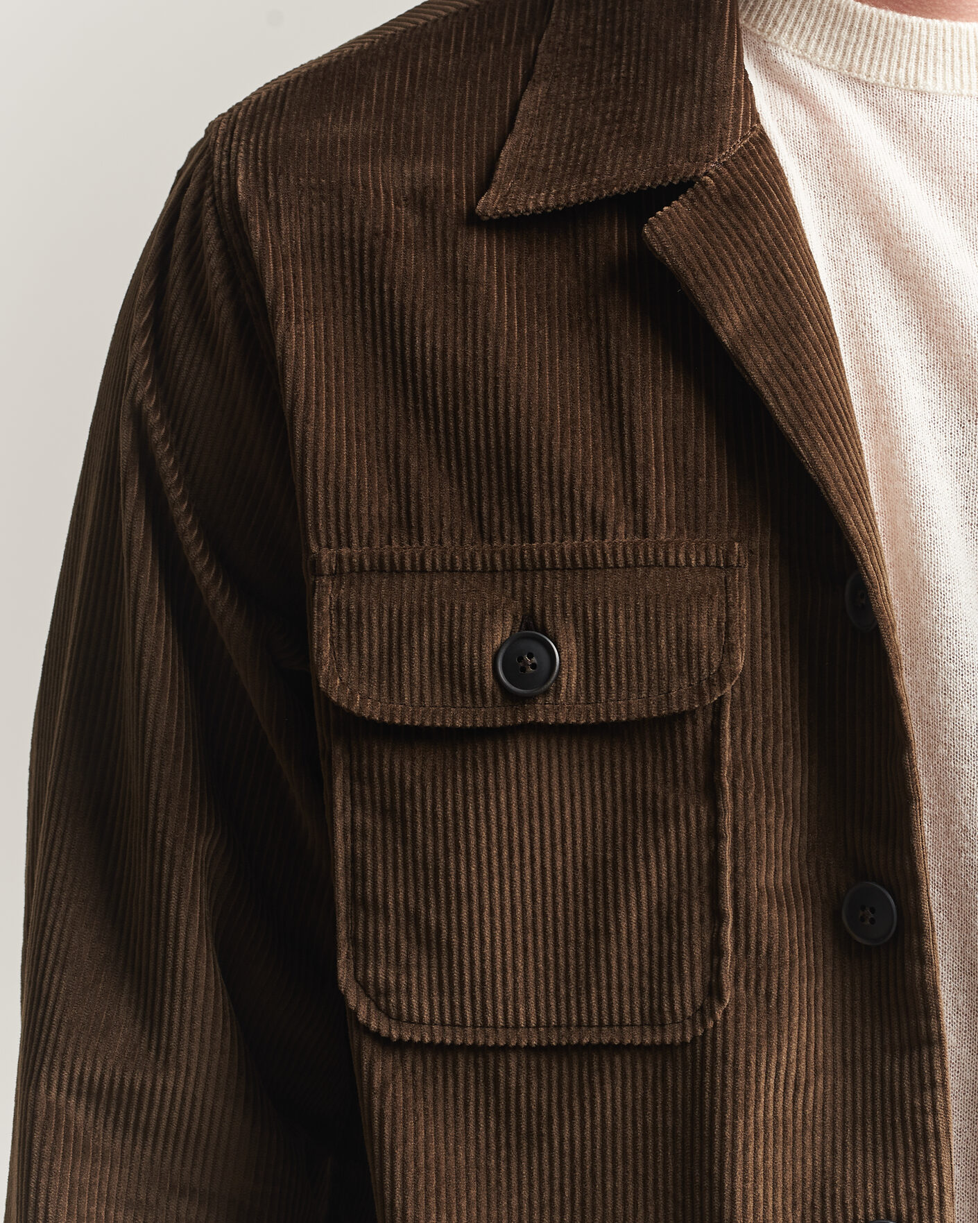 Herr | Skjortor | Grigio | Corduroy Overshirt Dark Brown